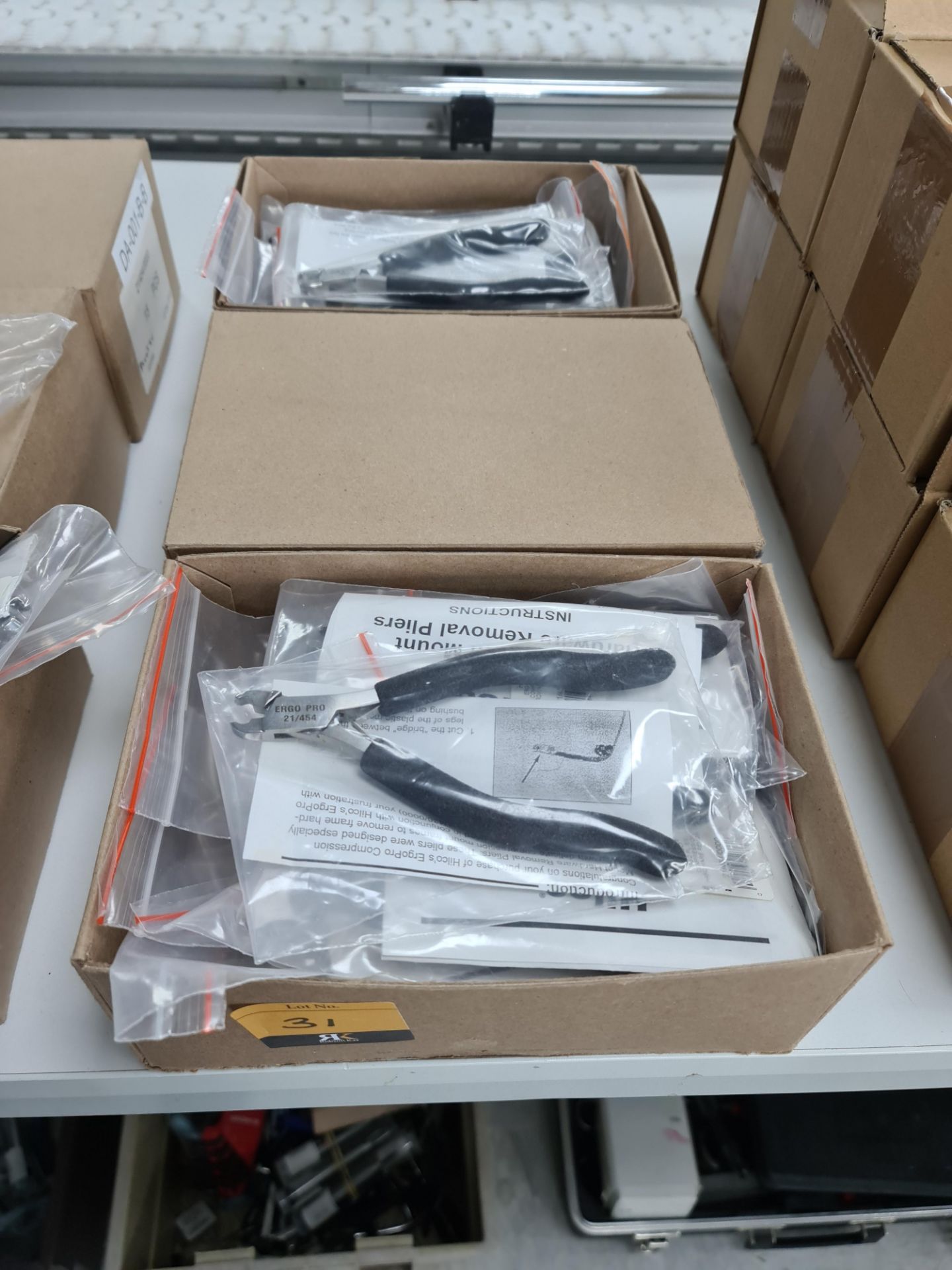 3 boxes of Hilco ErgoPro compression mount hardware removal pliers