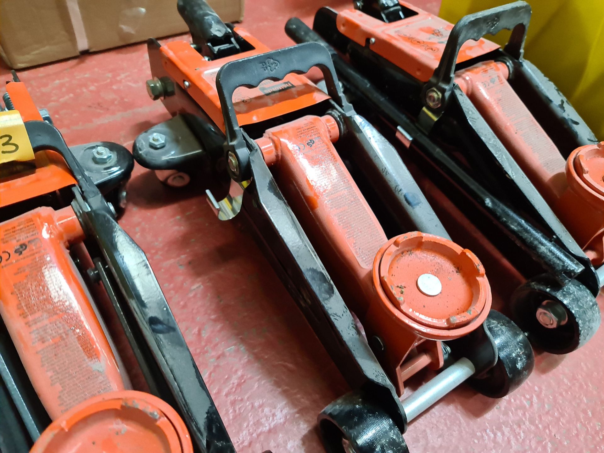 3 off 2 tonne trolley jacks NB. One appears to be missing a handle - Image 3 of 9