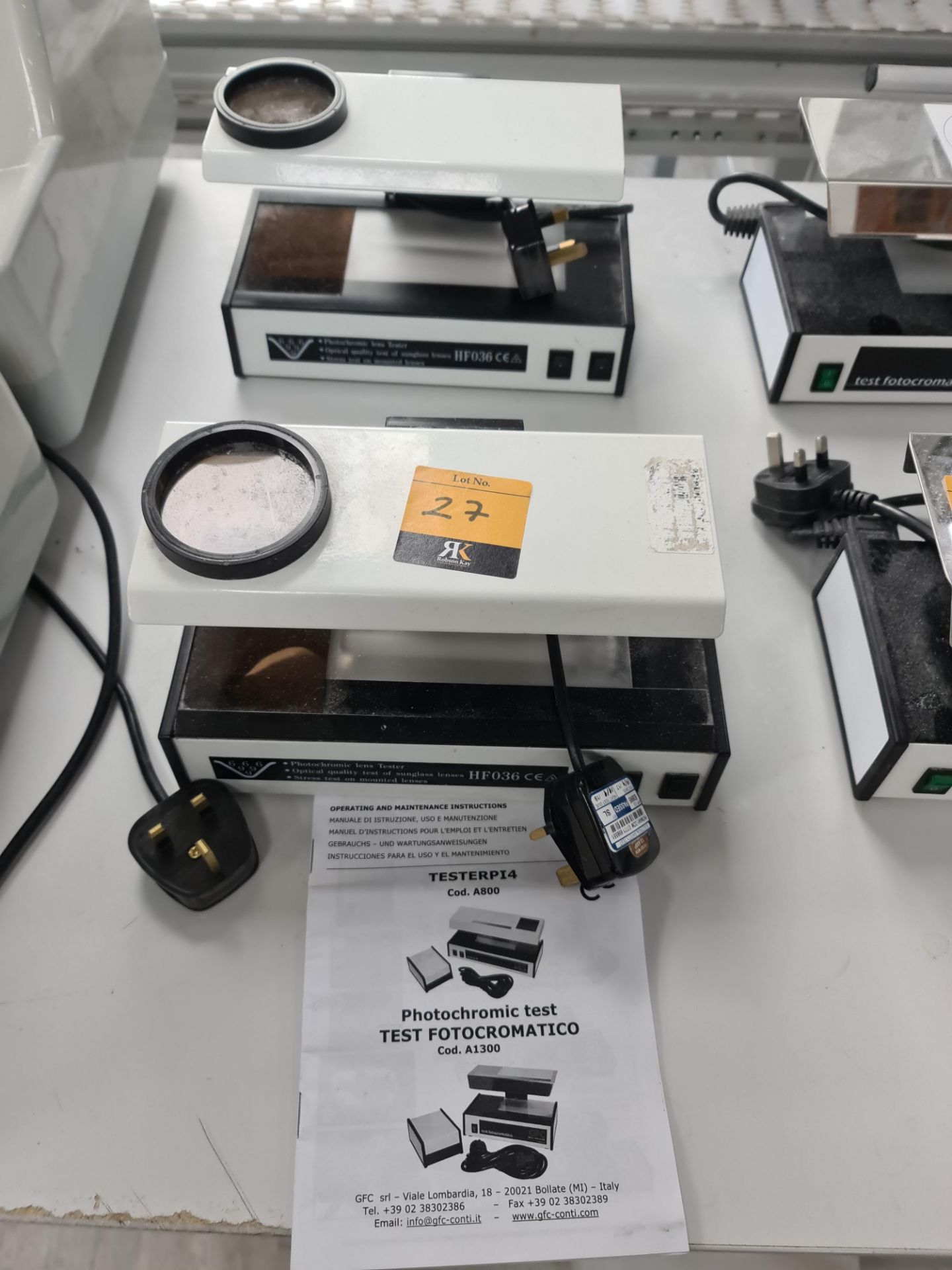 2 off Photochromic test machines