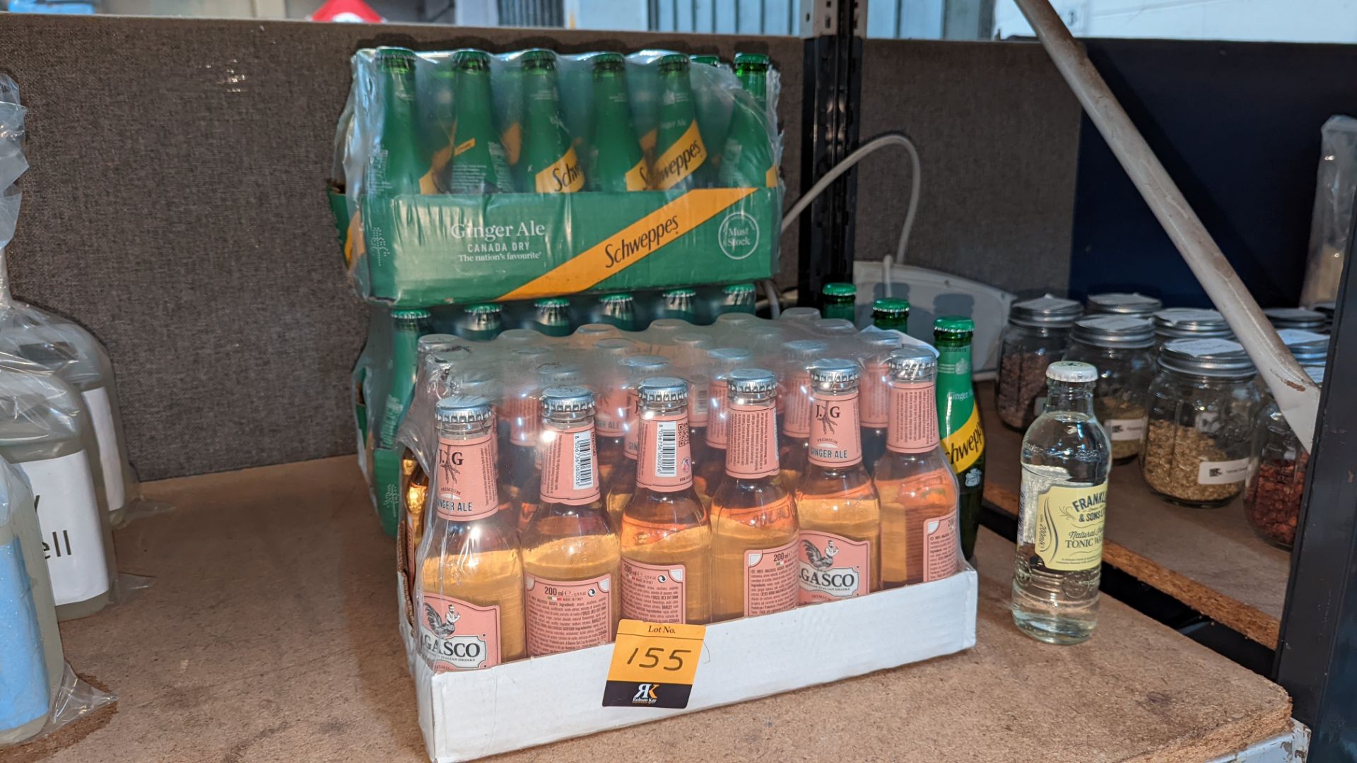 Quantity of mixers comprising one case of Gasco ginger ale, 2 cases of Schweppes ginger ale & 4 asso