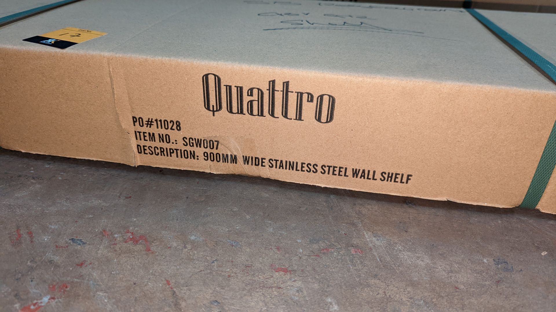 Stainless steel Quattro wall shelf kit, 900mm wide - Image 3 of 4