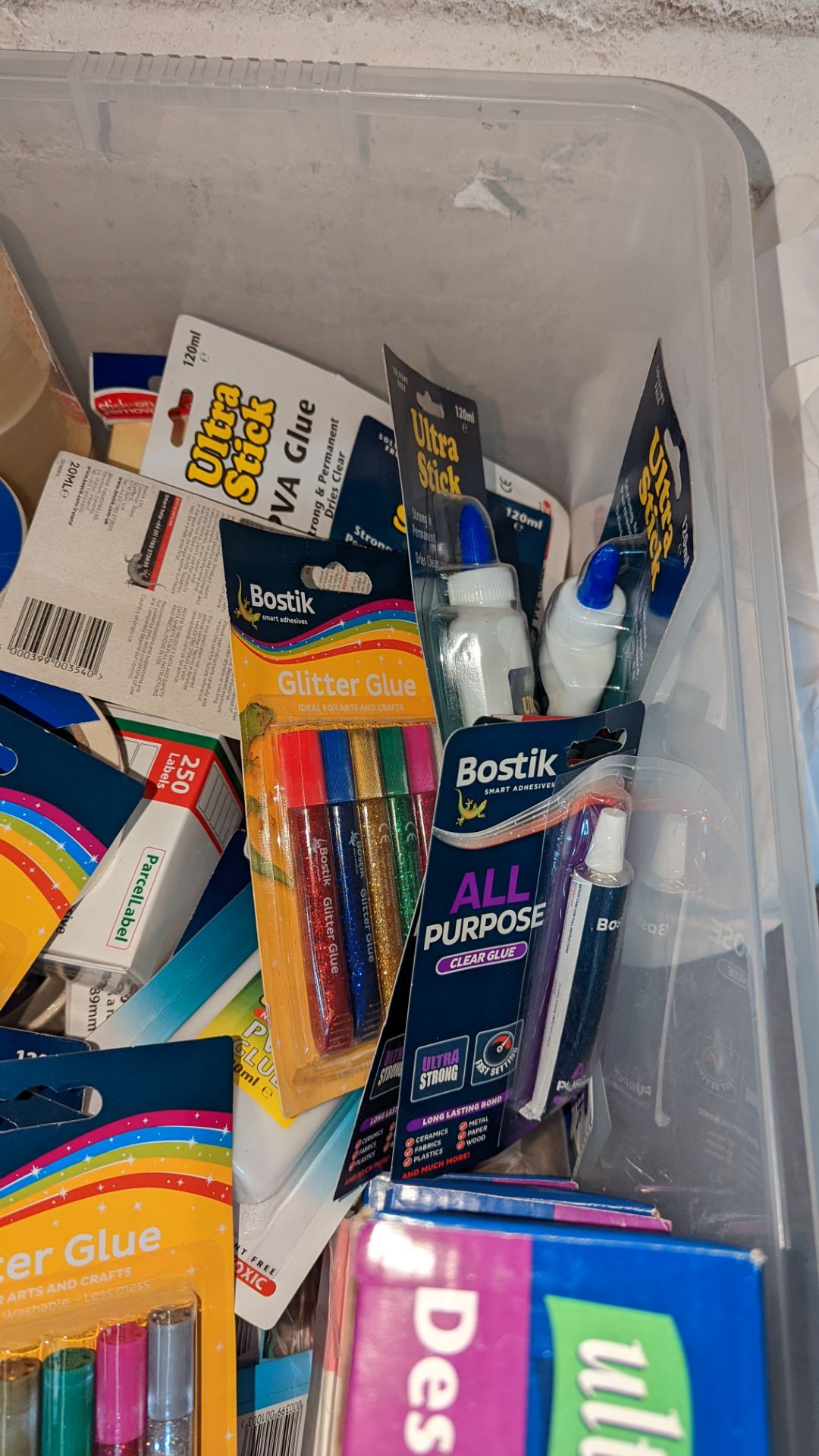 Contents of a crate of tape, tape dispensers, Post It Notes, labels & more - crate excluded - Image 10 of 11