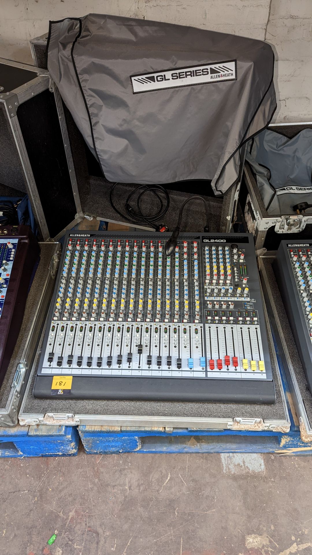 Allen & Heath audio mixing desk model GL2400, 16 channel, 4 Group, including light, dust cover & fli - Image 2 of 14