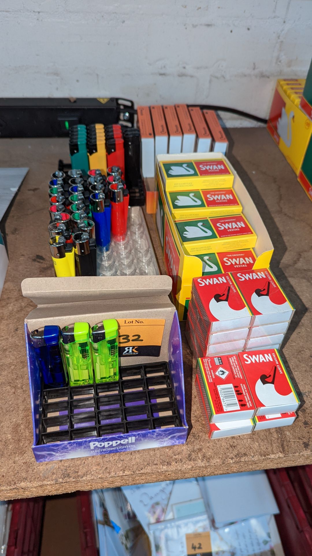 Mixed lighter & matches lot comprising 3 part-full boxes of disposable lighters (one of which contai - Image 2 of 10