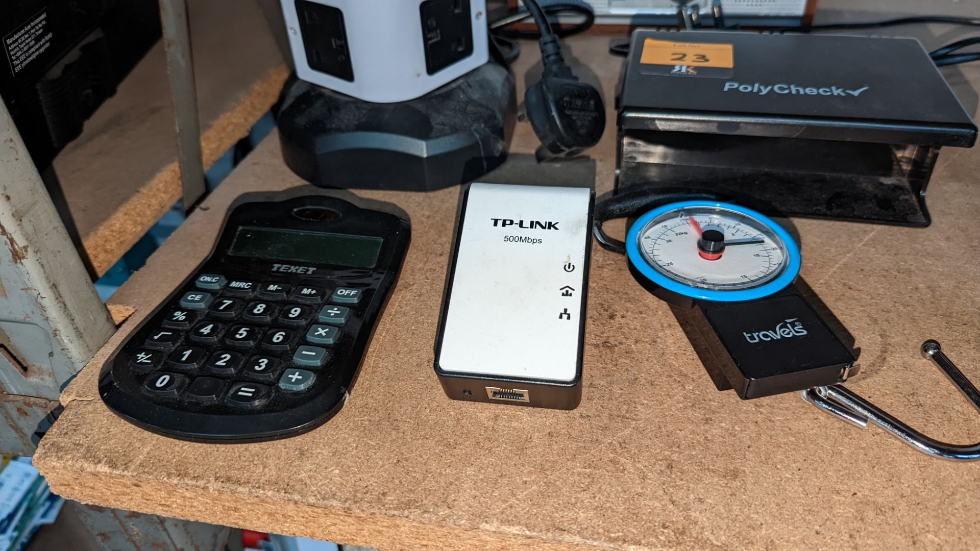 Mixed lot including hand-held barcode reader, Travels scales, Powerline adaptor, DAB radio, note det - Image 3 of 8