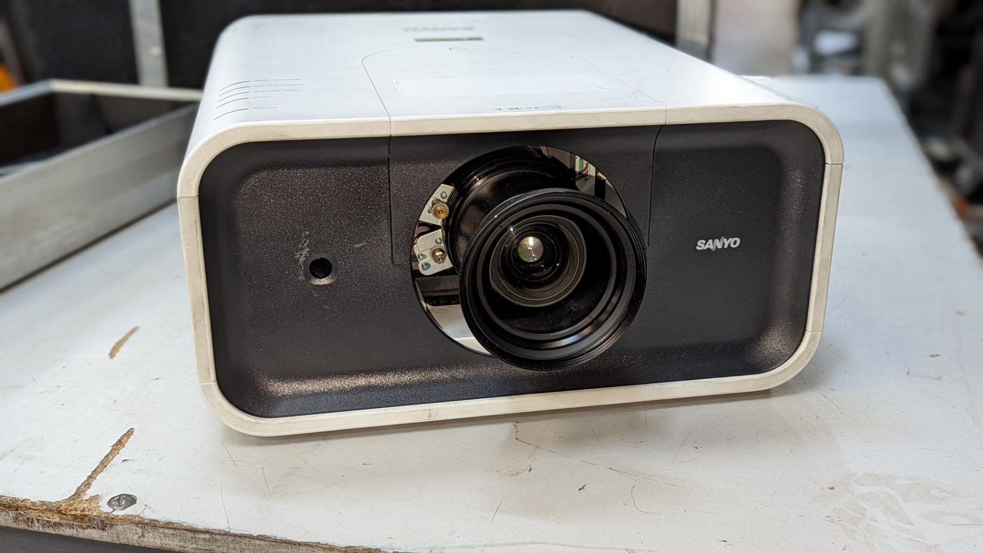 Sanyo PLC model XP-100 LCD projector fitted with LNS-31 lens. Includes remote & flight case - Image 3 of 10