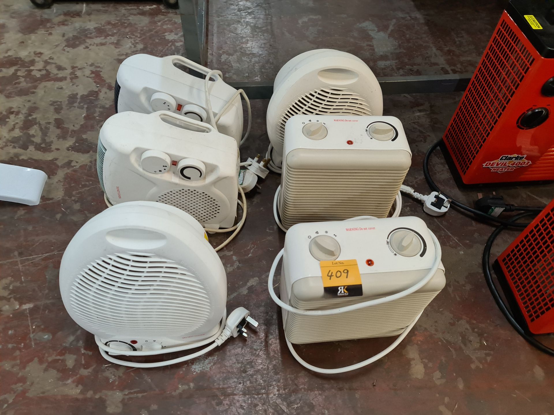 6 off assorted small fan heaters