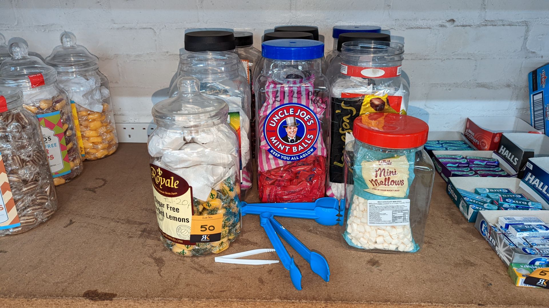 11 assorted jars of sweets plus 2 pairs of tongs - Image 2 of 9