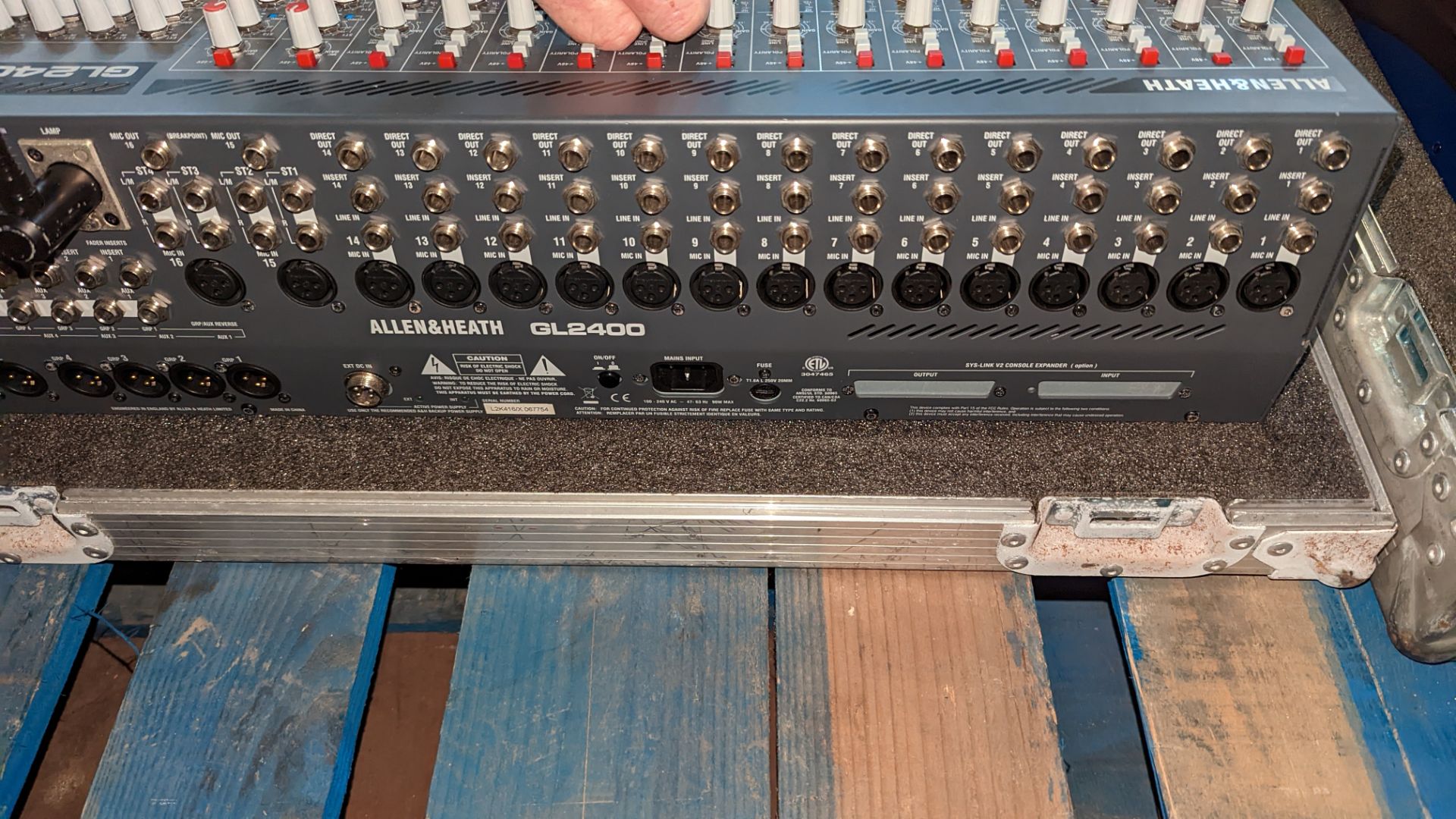 Allen & Heath audio mixing desk model GL2400, 16 channel, 4 Group, including light, dust cover & fli - Image 12 of 14