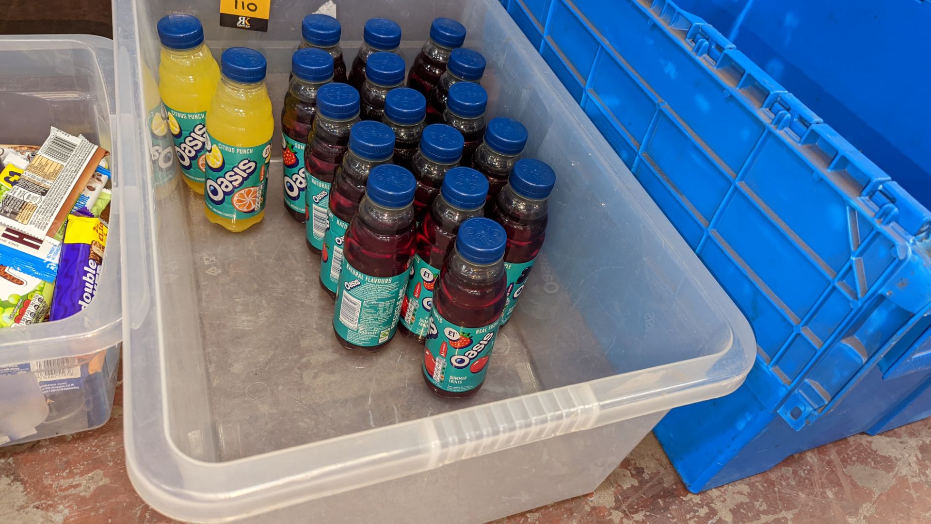 Contents of 4 crates of assorted soft drinks including Oasis, Fanta, Volvic & more - approx. 96 asso - Image 3 of 8