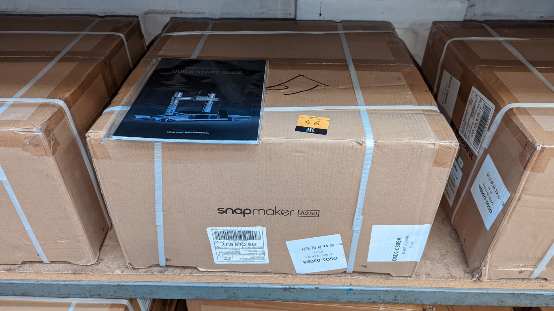 Snapmaker model A250 3D printer - boxed, delivered with original banding, assumed to be new/unused