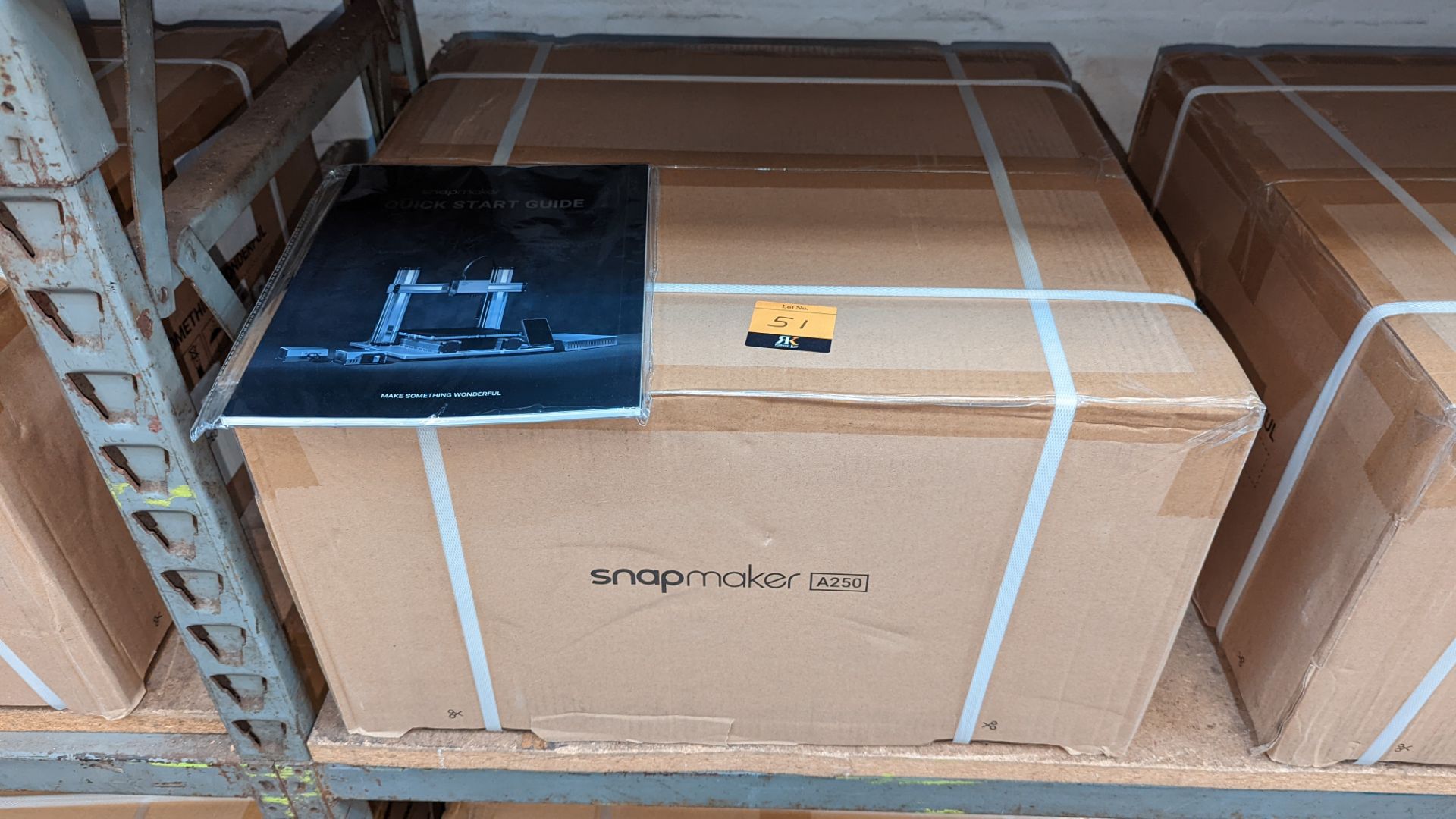 Snapmaker model A250 3D printer - boxed, delivered with original banding, assumed to be new/unused