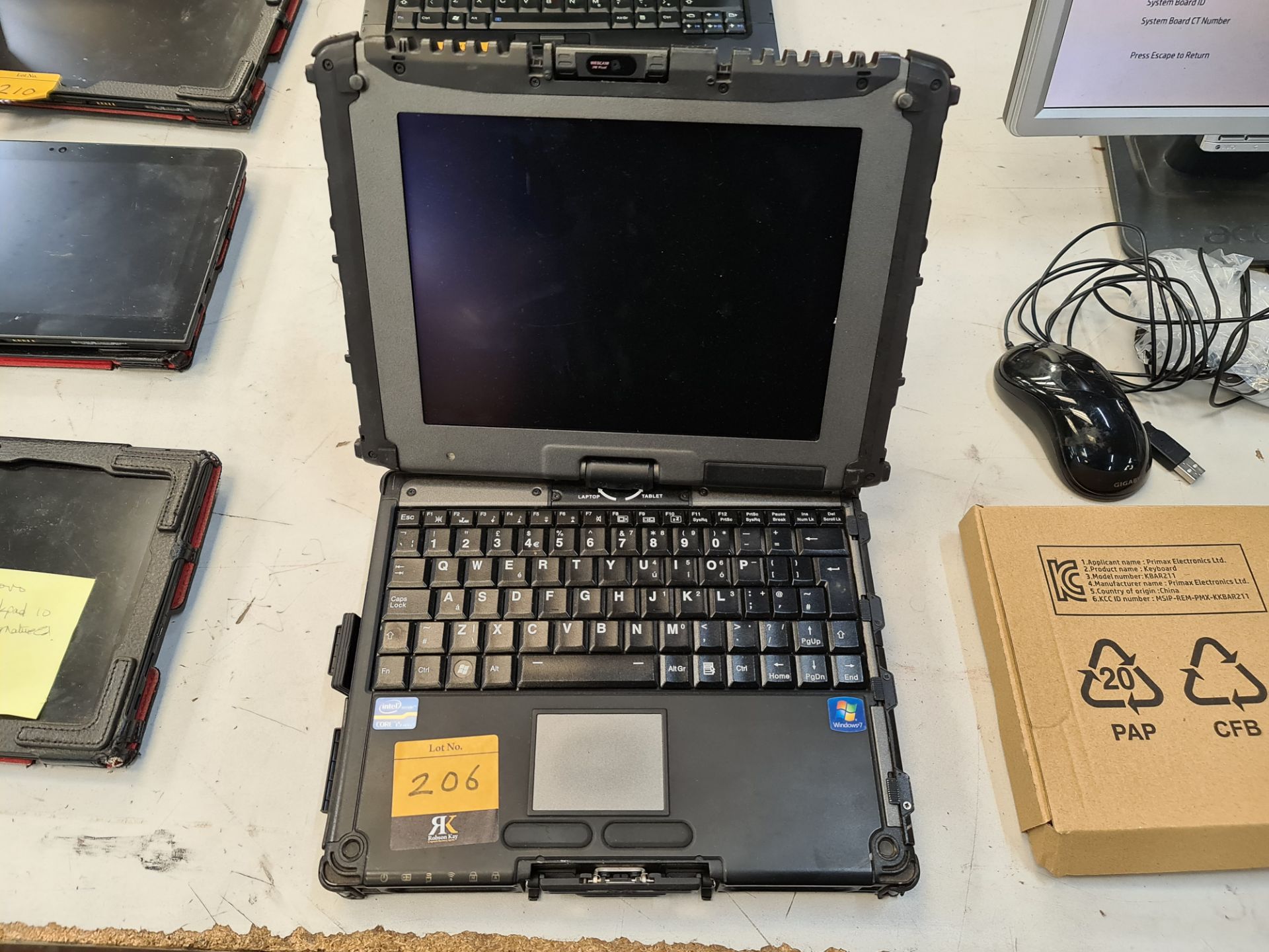 Getac combination laptop/tablet in heavy-duty case - no ancillaries