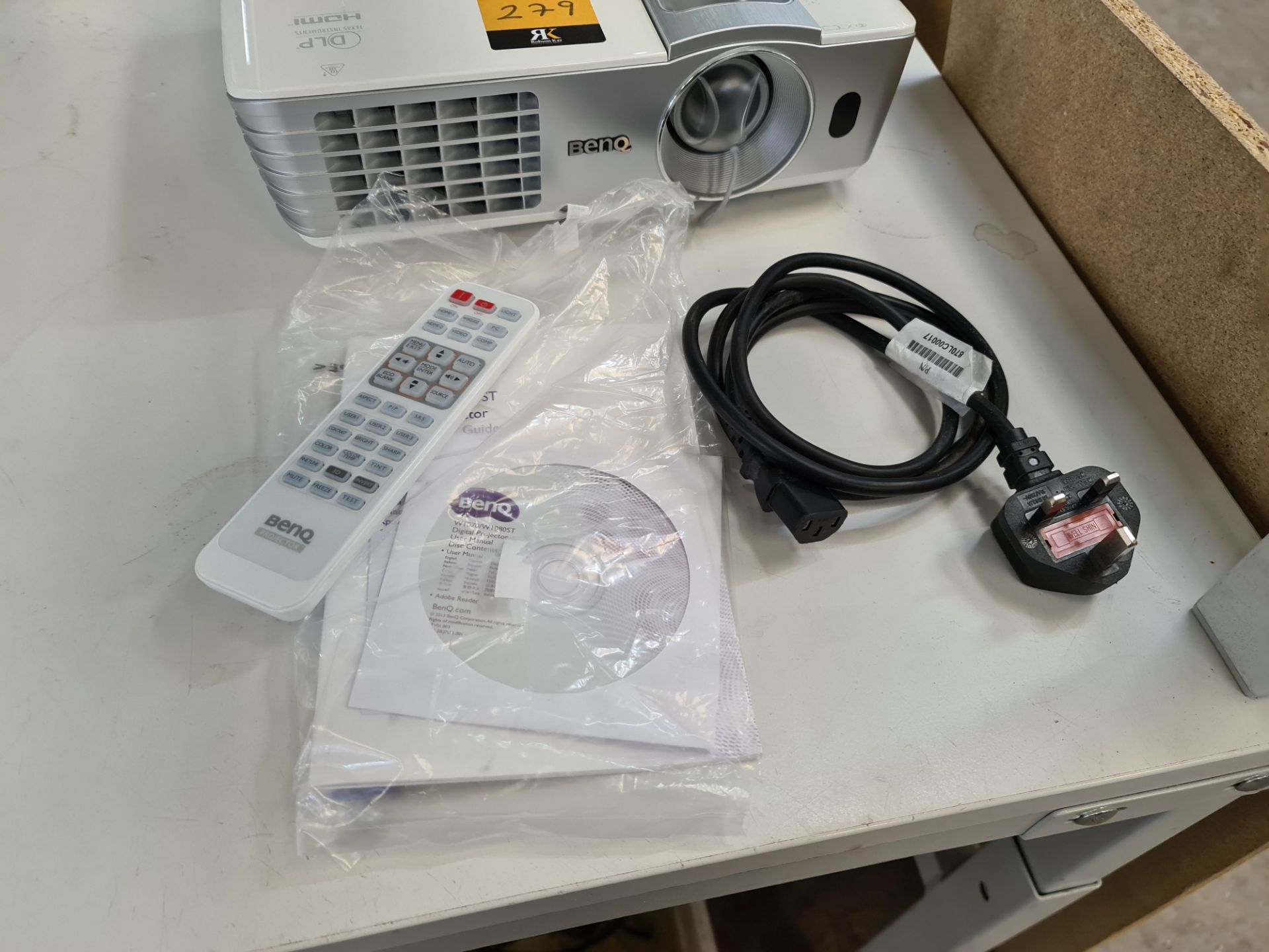 Benq projector model W1070 including book pack, remote control & power cable - Image 2 of 7