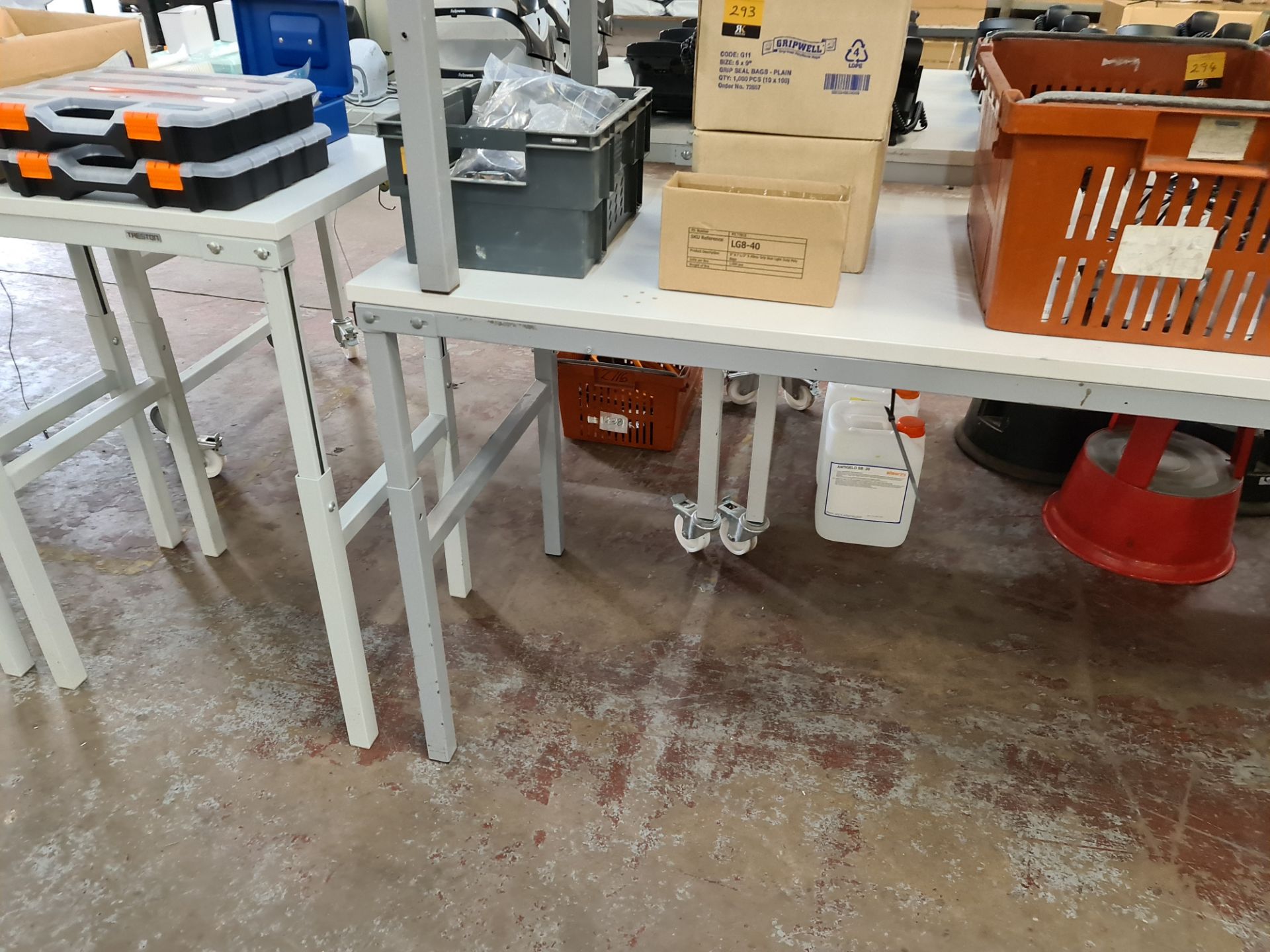 4 off Treston heavy-duty height adjustable tables in assorted sizes as follows: 1 off 70cm x 50cm, - Image 2 of 16