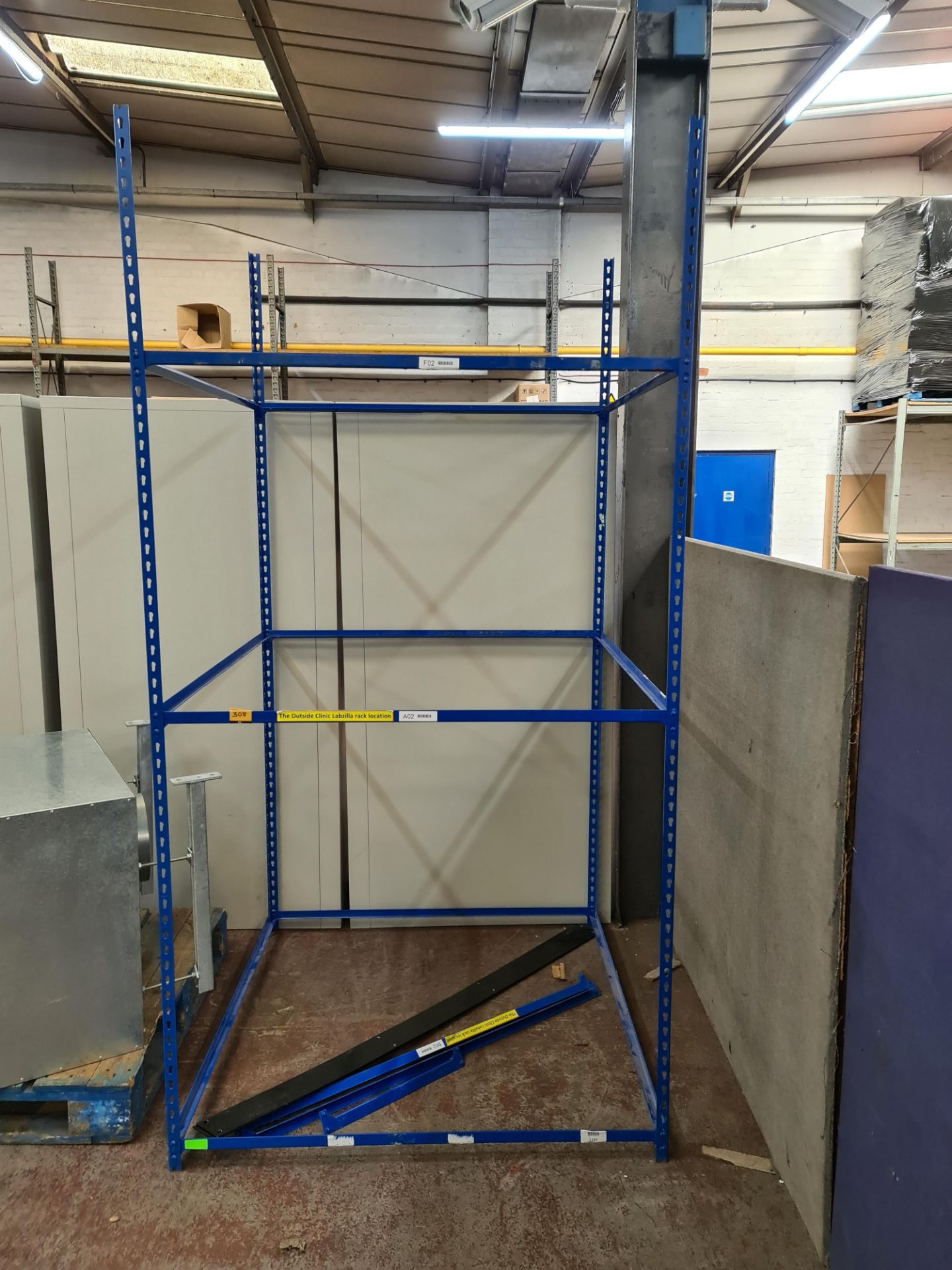 Quantity of blue racking components/frame as pictured