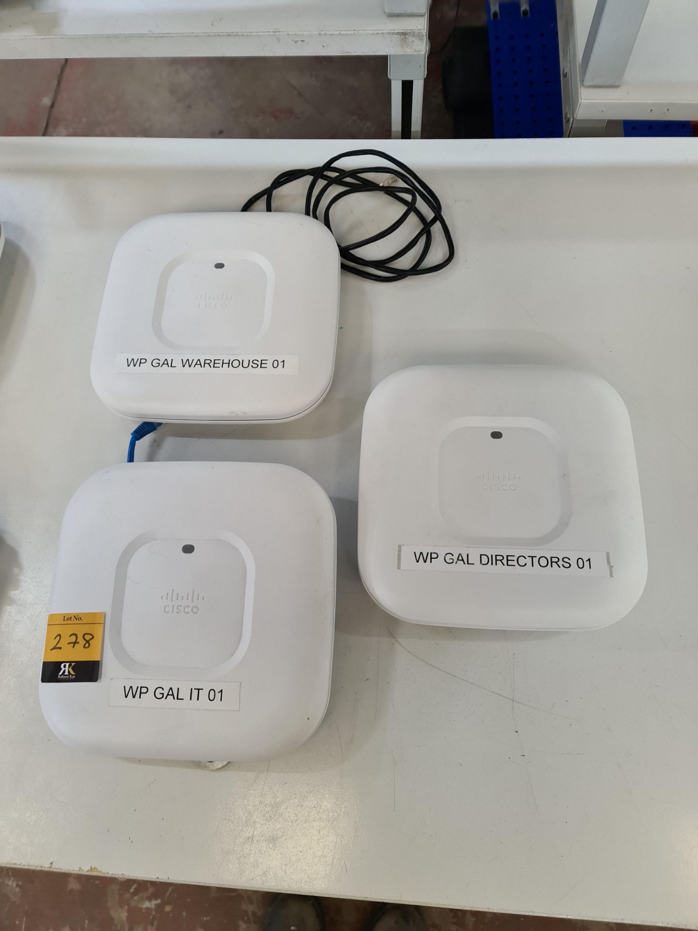 3 off Cisco wireless access points model AIR-CAP27021-E-K9, including wall-mounting bracket