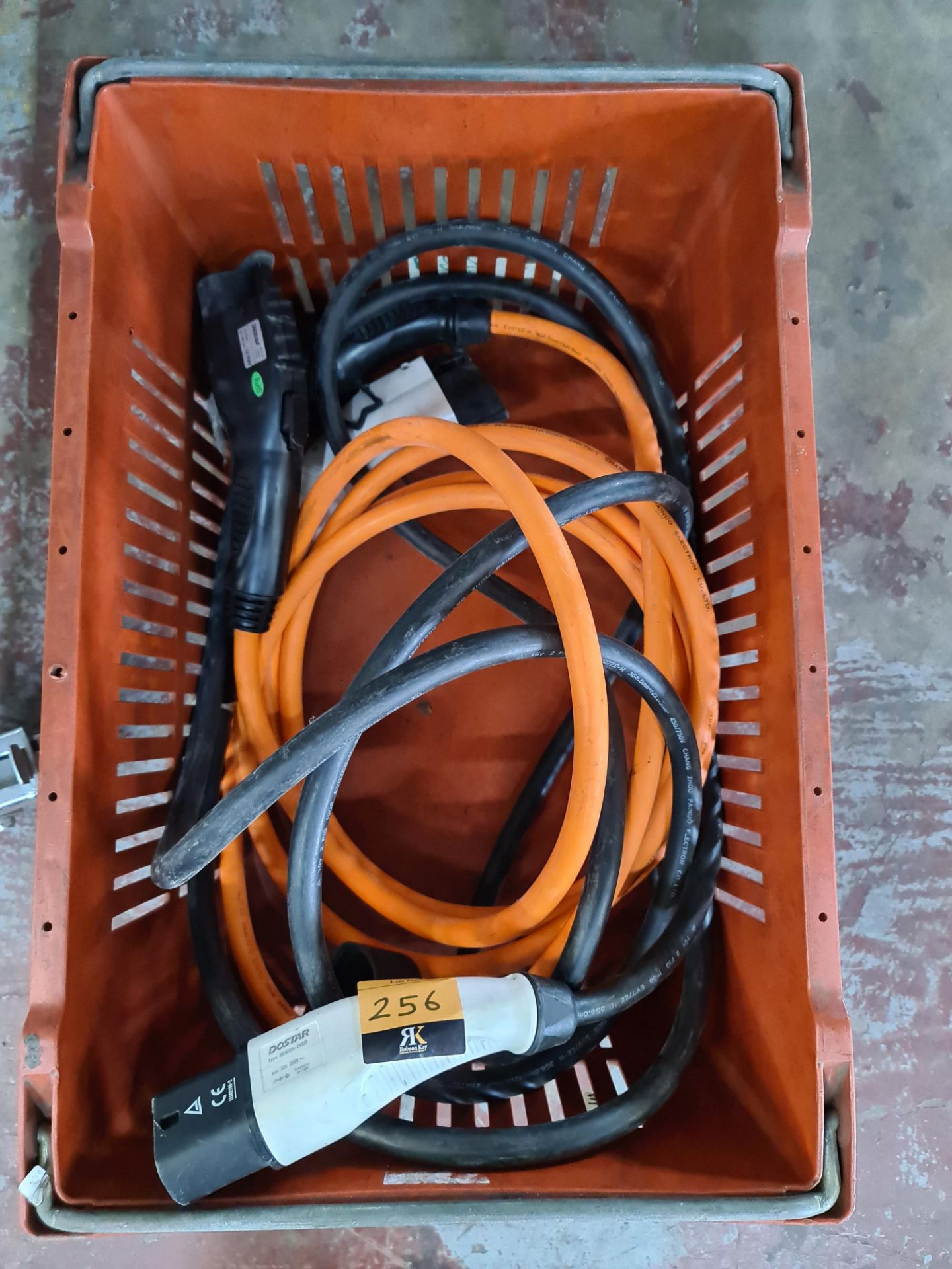 2 assorted electric car charging cables - crate excluded