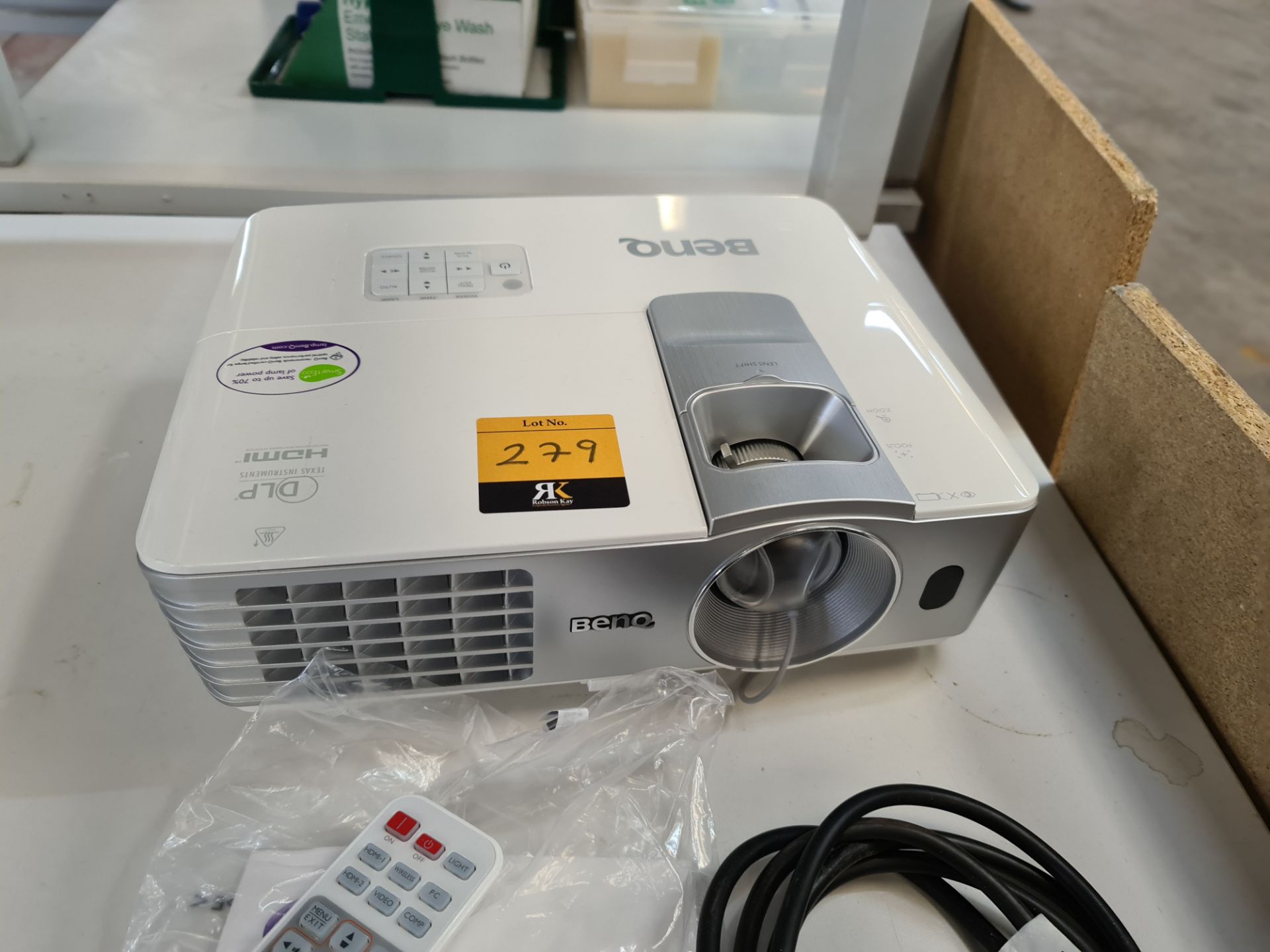 Benq projector model W1070 including book pack, remote control & power cable - Image 3 of 7