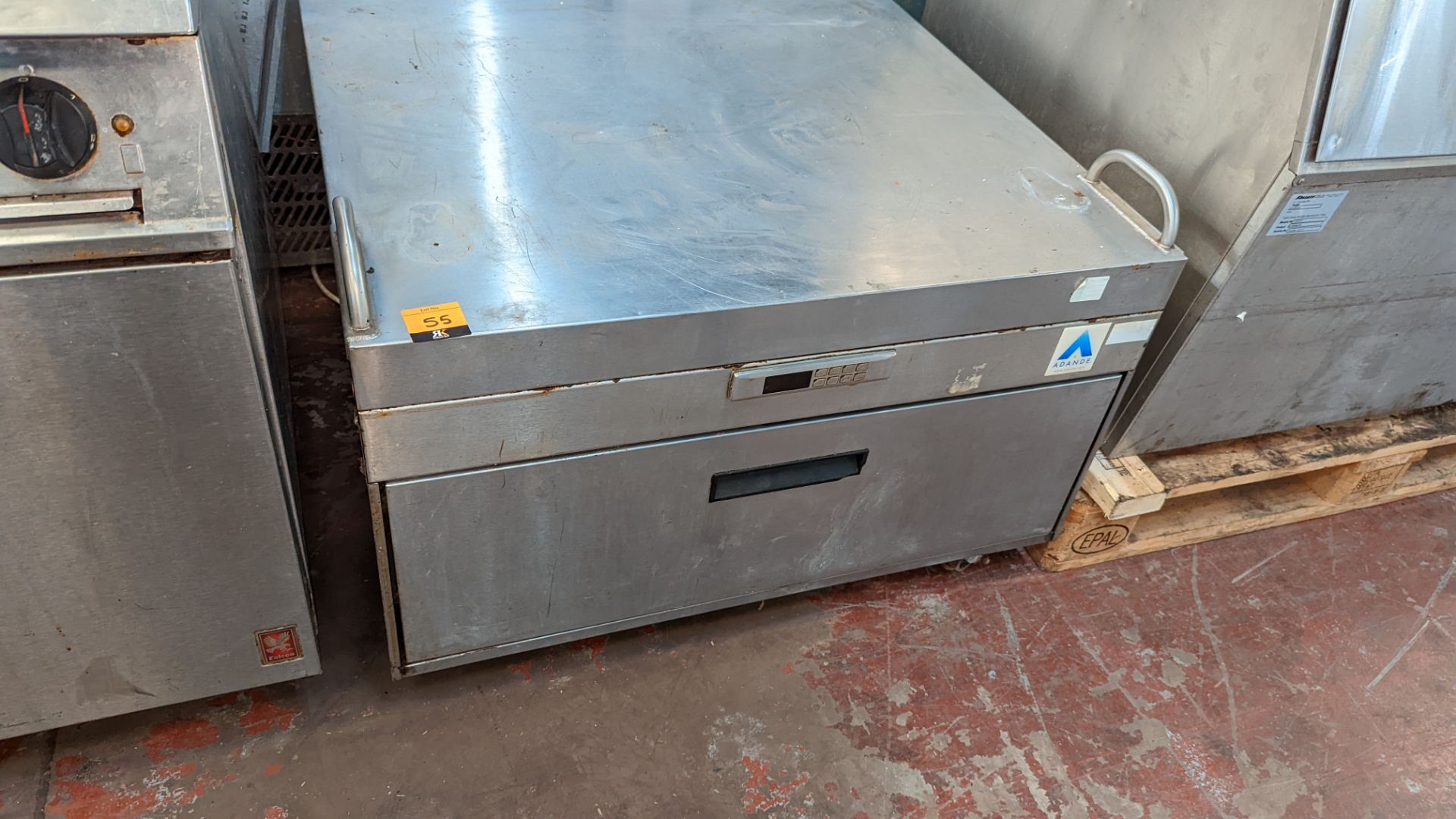 Stainless steel low height mobile refrigerated unit