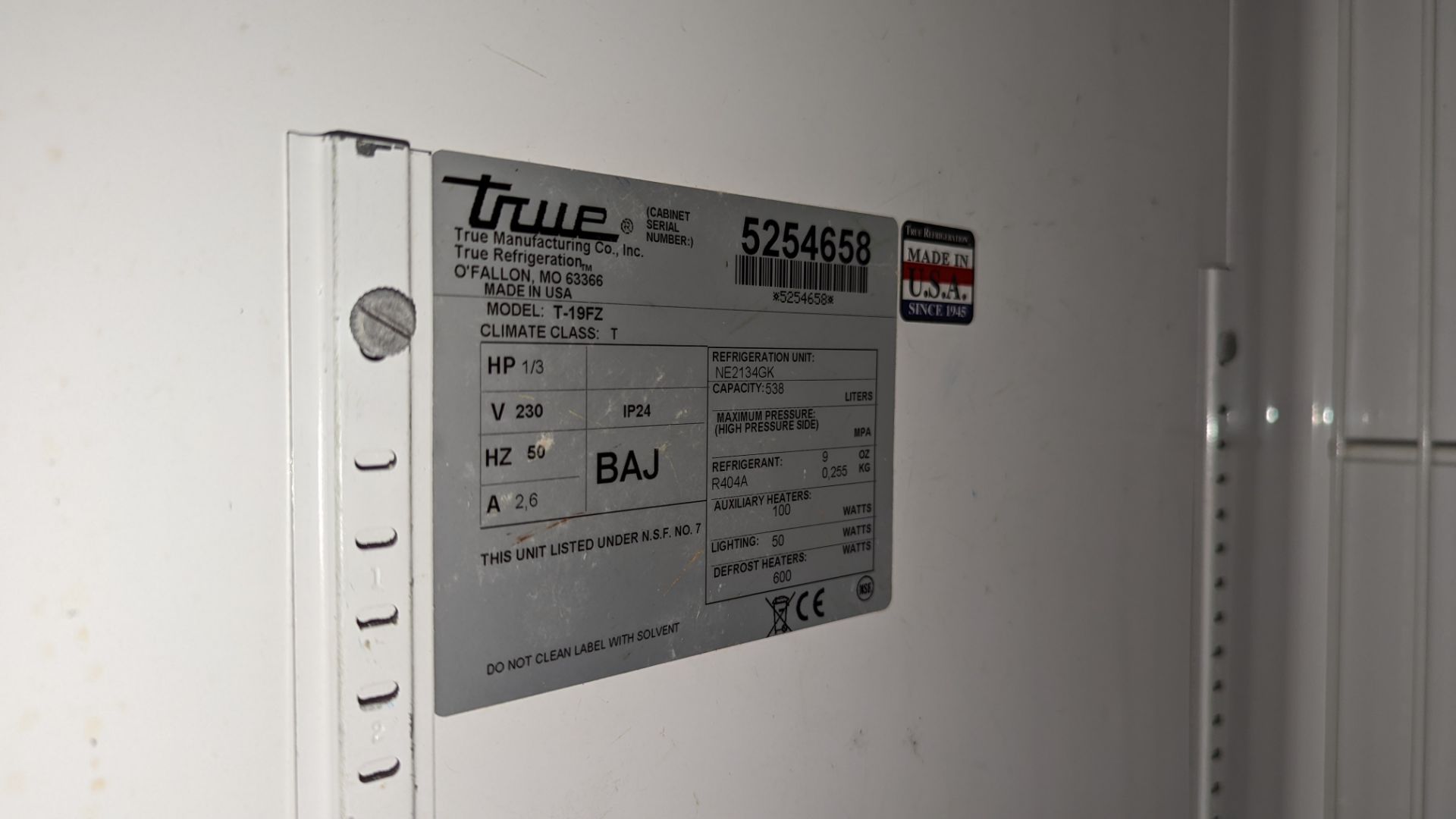 True Refrigeration stainless steel commercial freezer - Image 5 of 5
