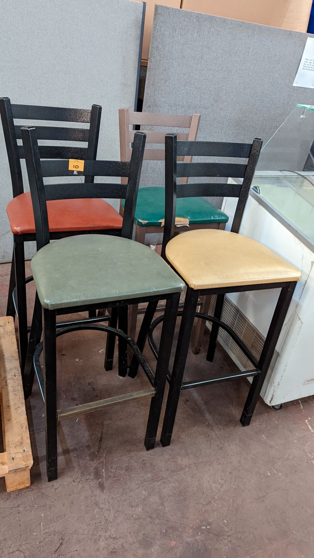 4 off assorted high back upholstered stools