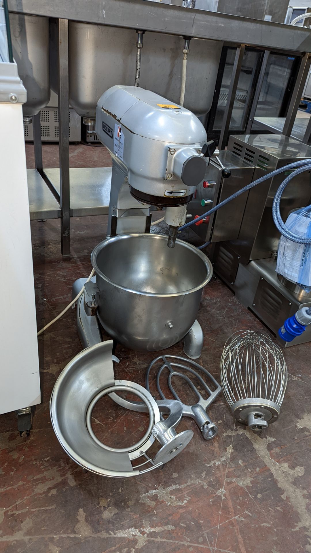 Hobart commercial mixer incorporating removable bowl, guard & 3 assorted paddle/mixer attachments - Image 2 of 11