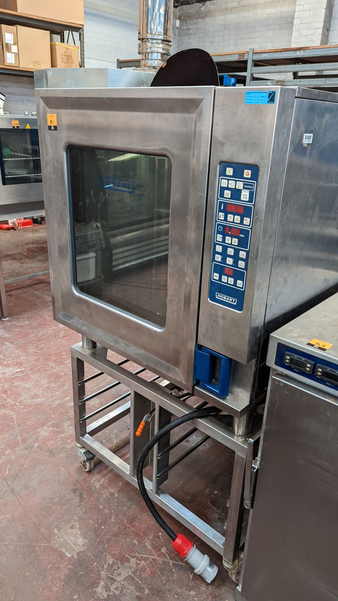 Hobart stainless steel large commercial oven on mobile stand - Image 4 of 8