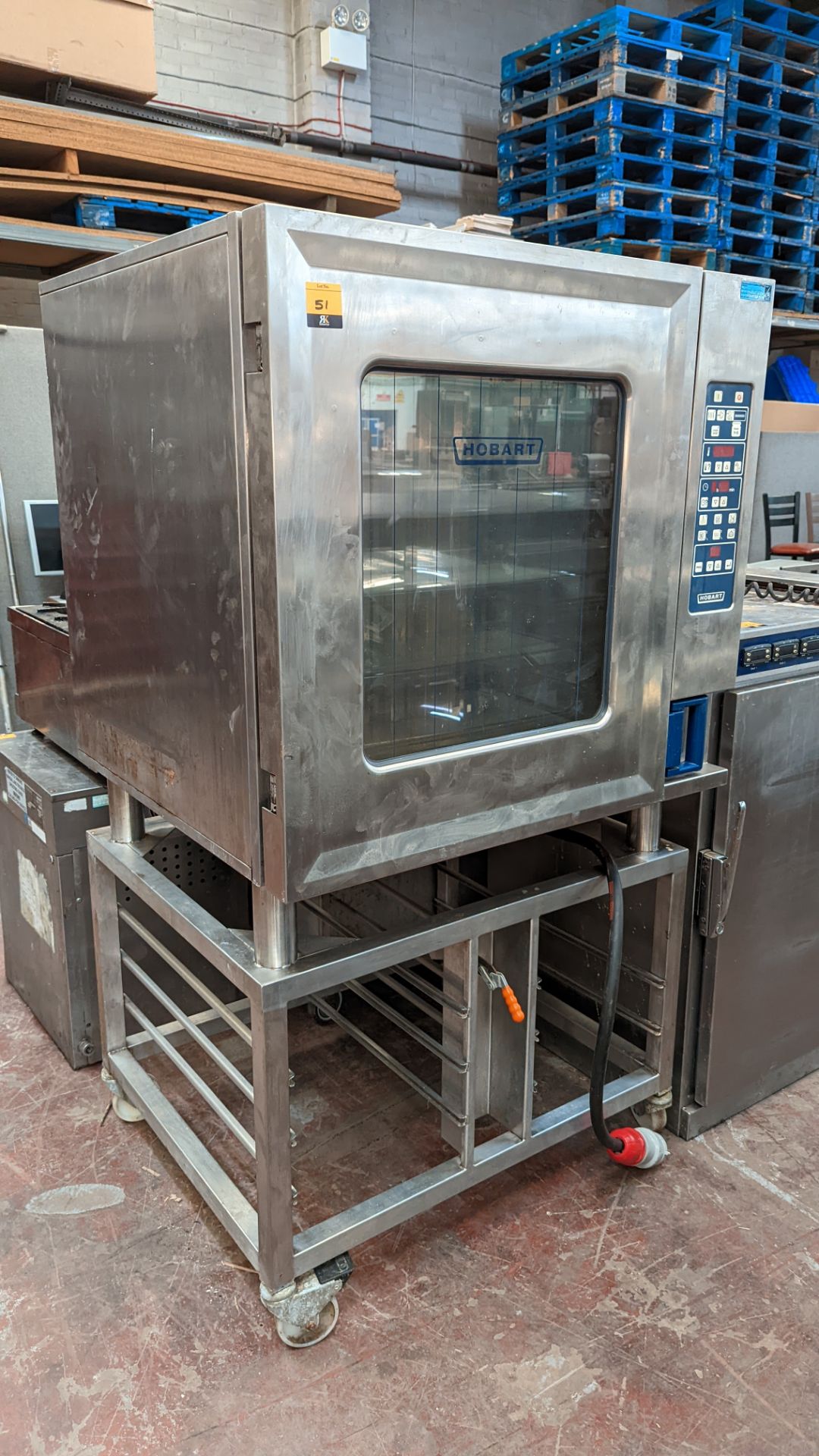 Hobart stainless steel large commercial oven on mobile stand - Image 2 of 8