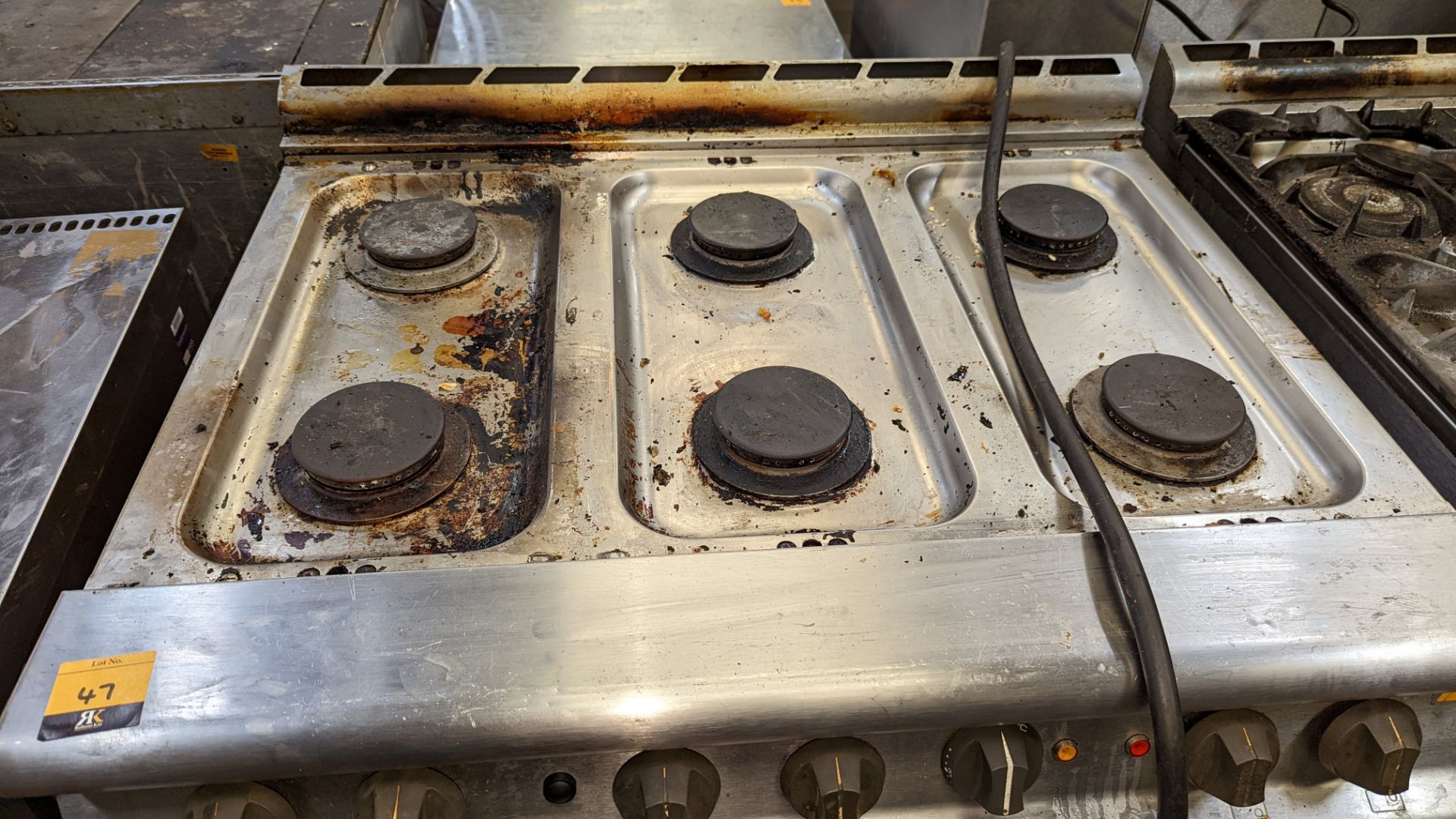 Falcon stainless steel large 6-ring gas oven. NB missing pan supports - Image 3 of 8