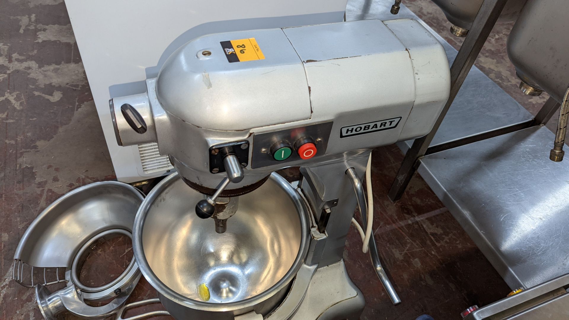 Hobart commercial mixer incorporating removable bowl, guard & 3 assorted paddle/mixer attachments - Image 6 of 11