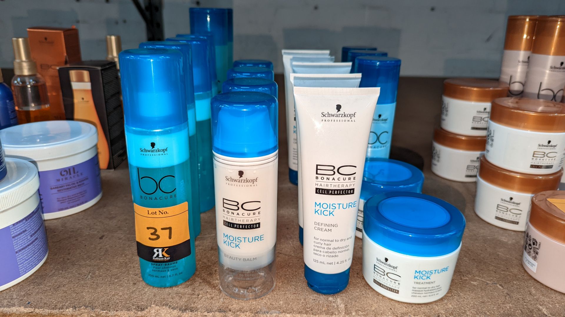 20 assorted bottles, tubes & tubs of Schwarzkopf BC Bonacure Moisture Kick assorted products