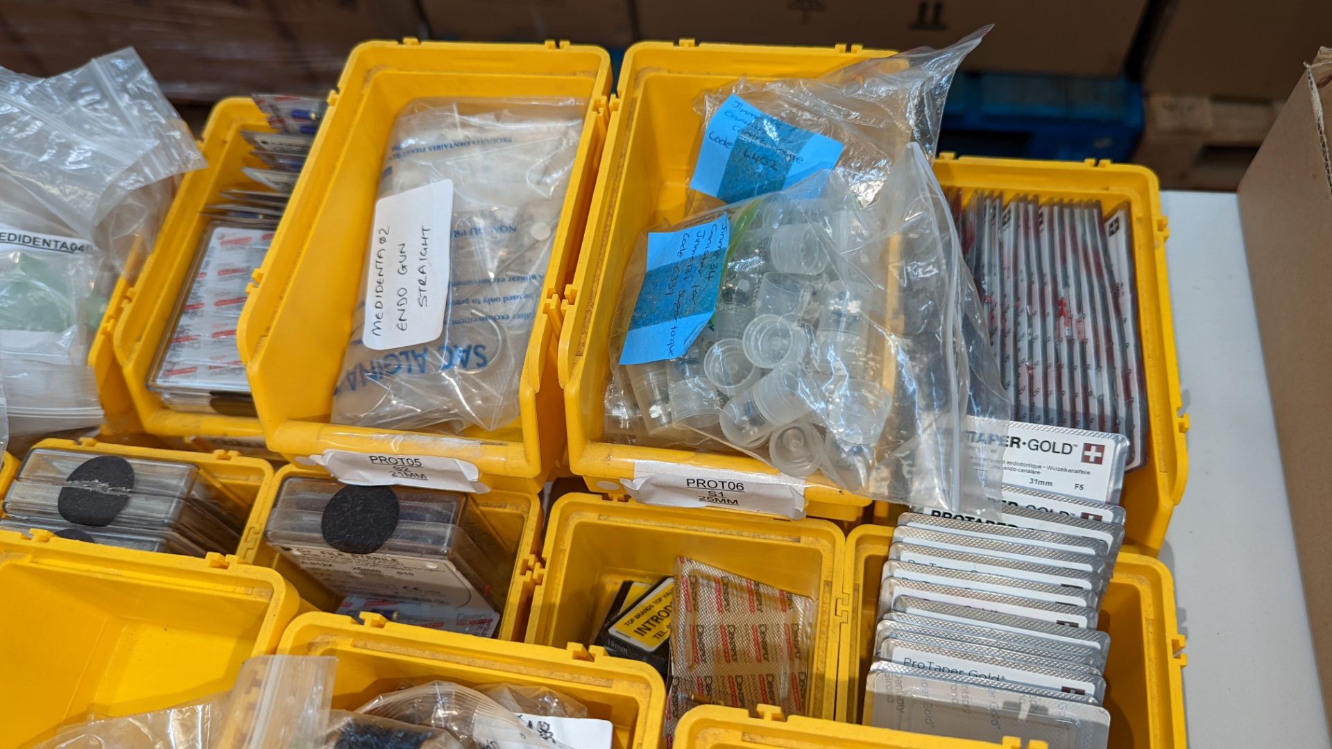 Approximately 30 yellow crates & their contents of assorted dental consumables - Image 12 of 14