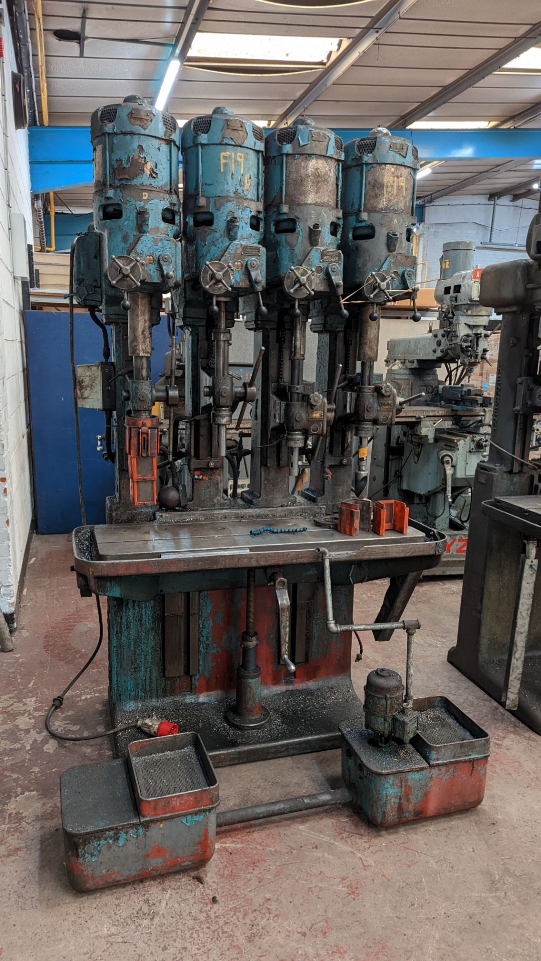 Brookhirst 4-head drill comprising steel table with 4 off Type 450/198M drill heads - Image 4 of 10