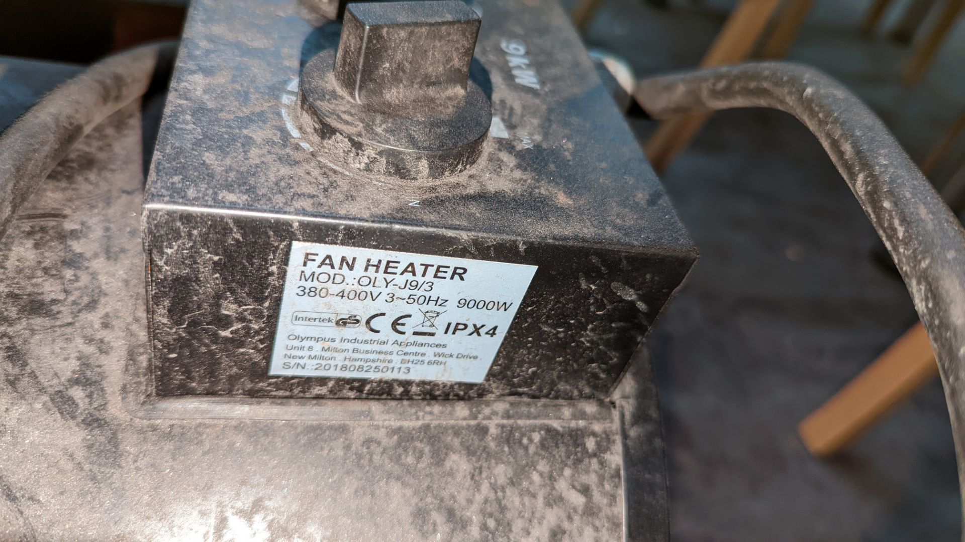 Olympus Jet Heat industrial electric fan heater with thermostat model OLY-J9/3 - Image 4 of 5