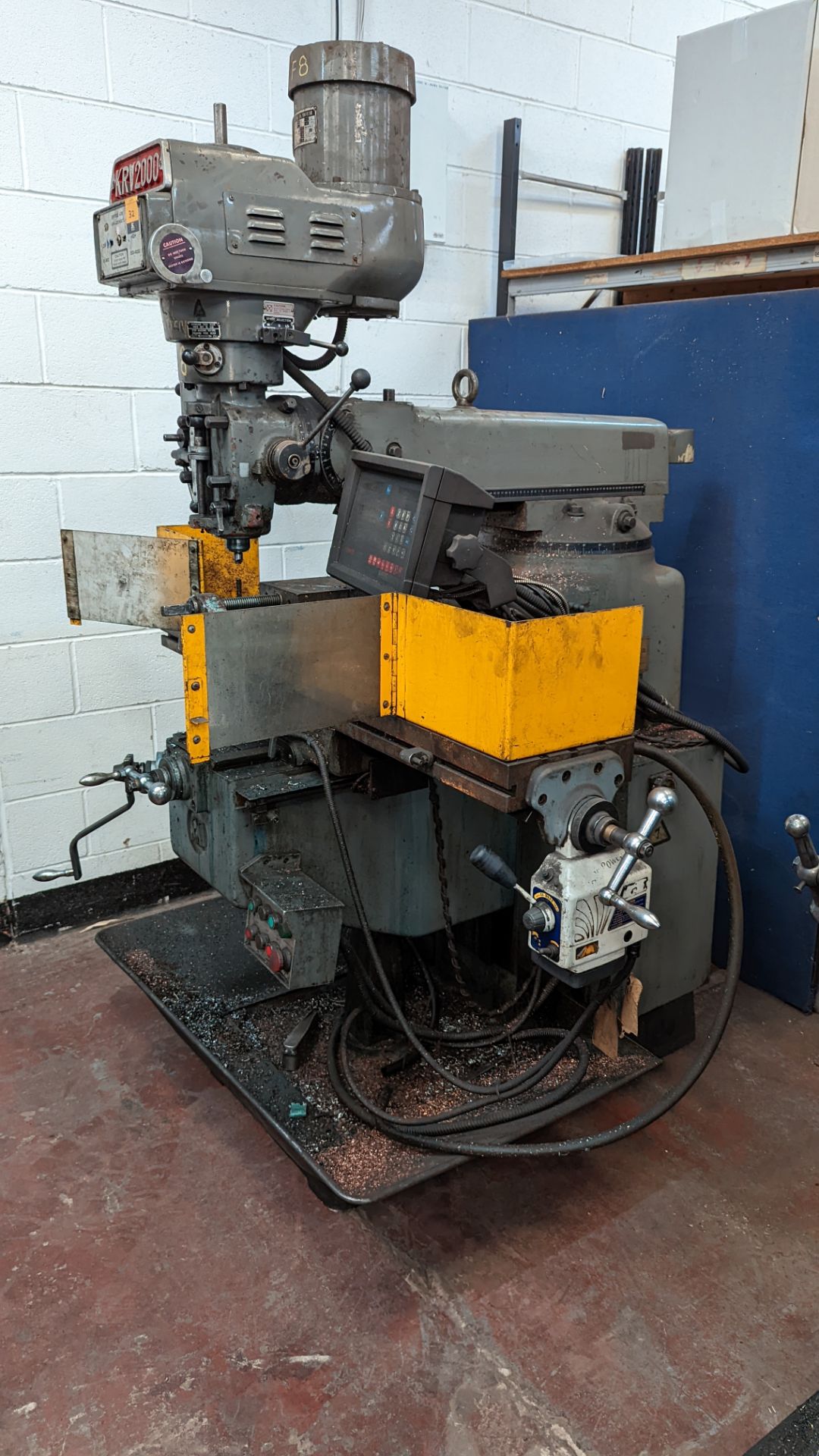 KRV2000 turret milling machine with Newell DP7 DRO & Align CE-500S power feed - Image 10 of 16