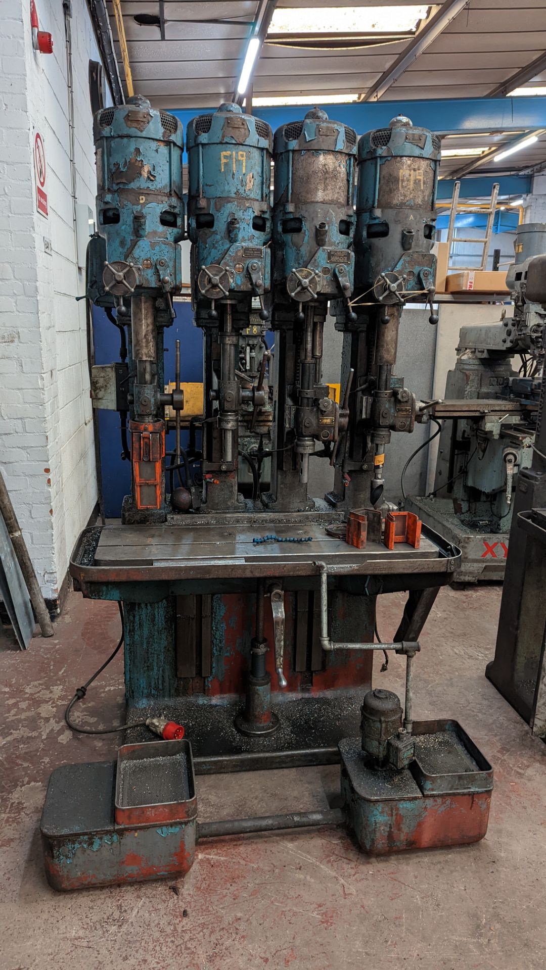 Brookhirst 4-head drill comprising steel table with 4 off Type 450/198M drill heads - Image 6 of 10