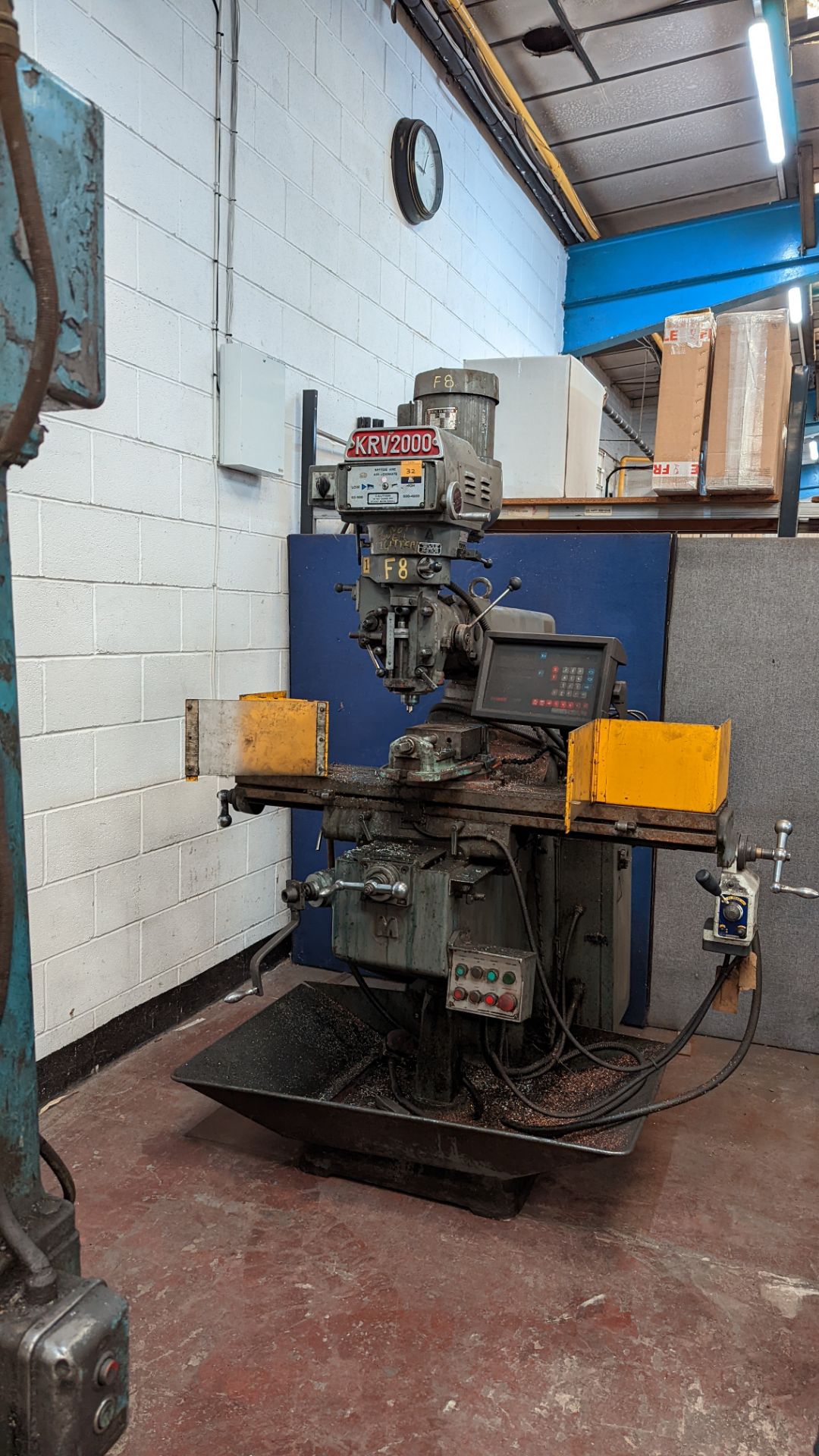 KRV2000 turret milling machine with Newell DP7 DRO & Align CE-500S power feed - Image 2 of 16