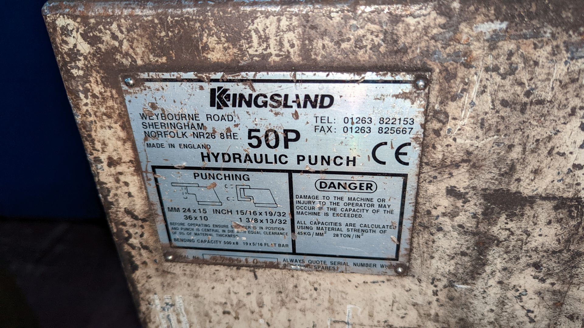 Kingsland 50P hydraulic punch (3 phase) - Image 8 of 12