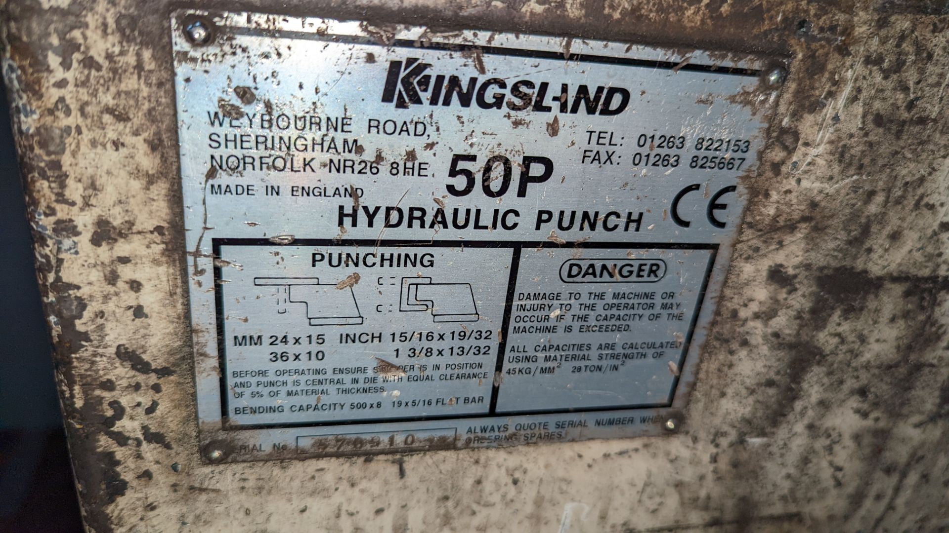 Kingsland 50P hydraulic punch (3 phase) - Image 9 of 12