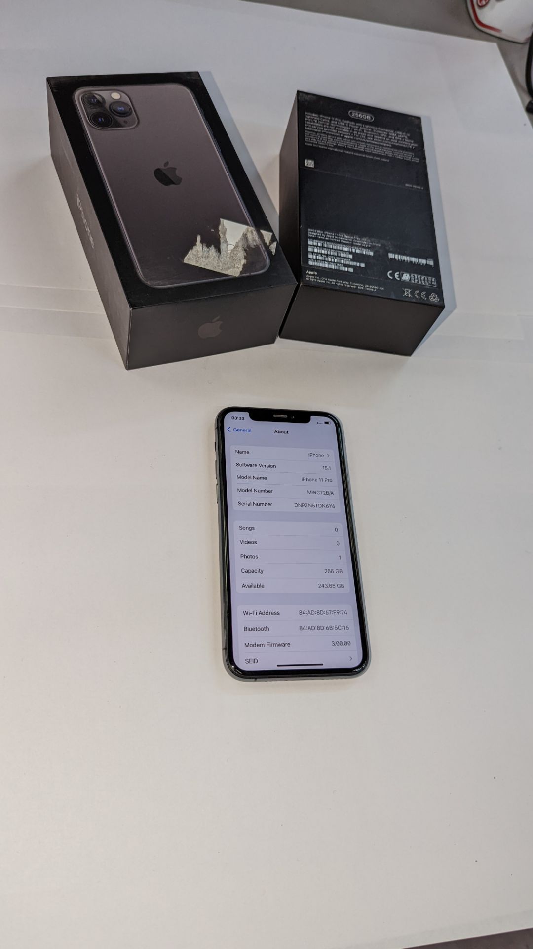 Apple iPhone 11 Pro, 256GB capacity, model A2215 (MWC72B/A). NB no charger or ancillaries. Include - Image 7 of 13