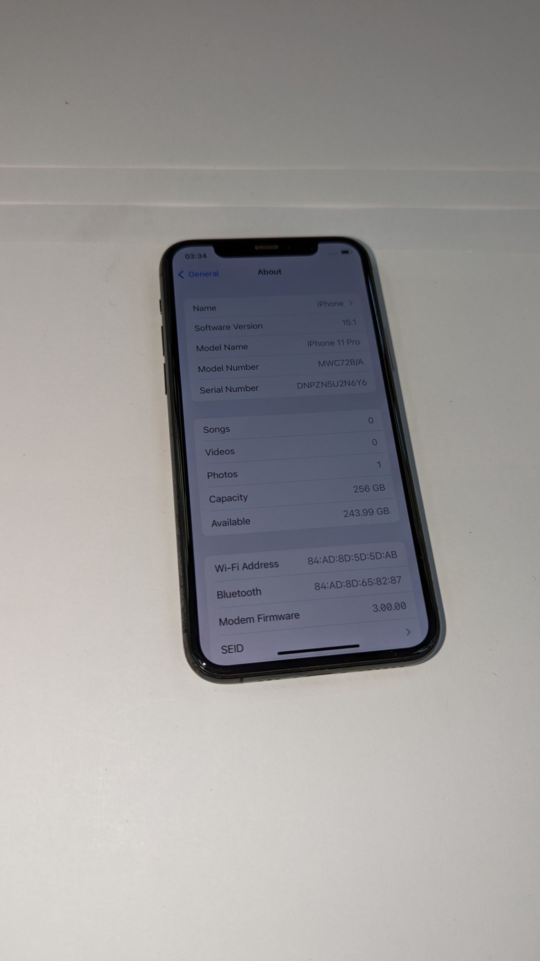 Apple iPhone 11 Pro, 256GB capacity, model MWC72B/A. NB no charger, ancillaries or box - Image 6 of 9