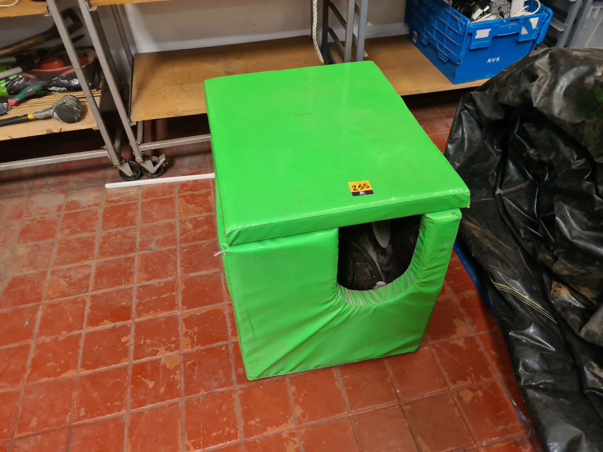 Blower box/cover - this padded box/cover is for use with inflatable blowers, in order to provide a p