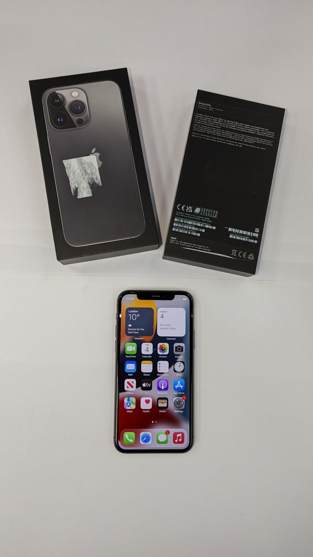 Apple iPhone 11 Pro, 256GB capacity, model A2215 (MWC72B/A). NB no charger or ancillaries. Include