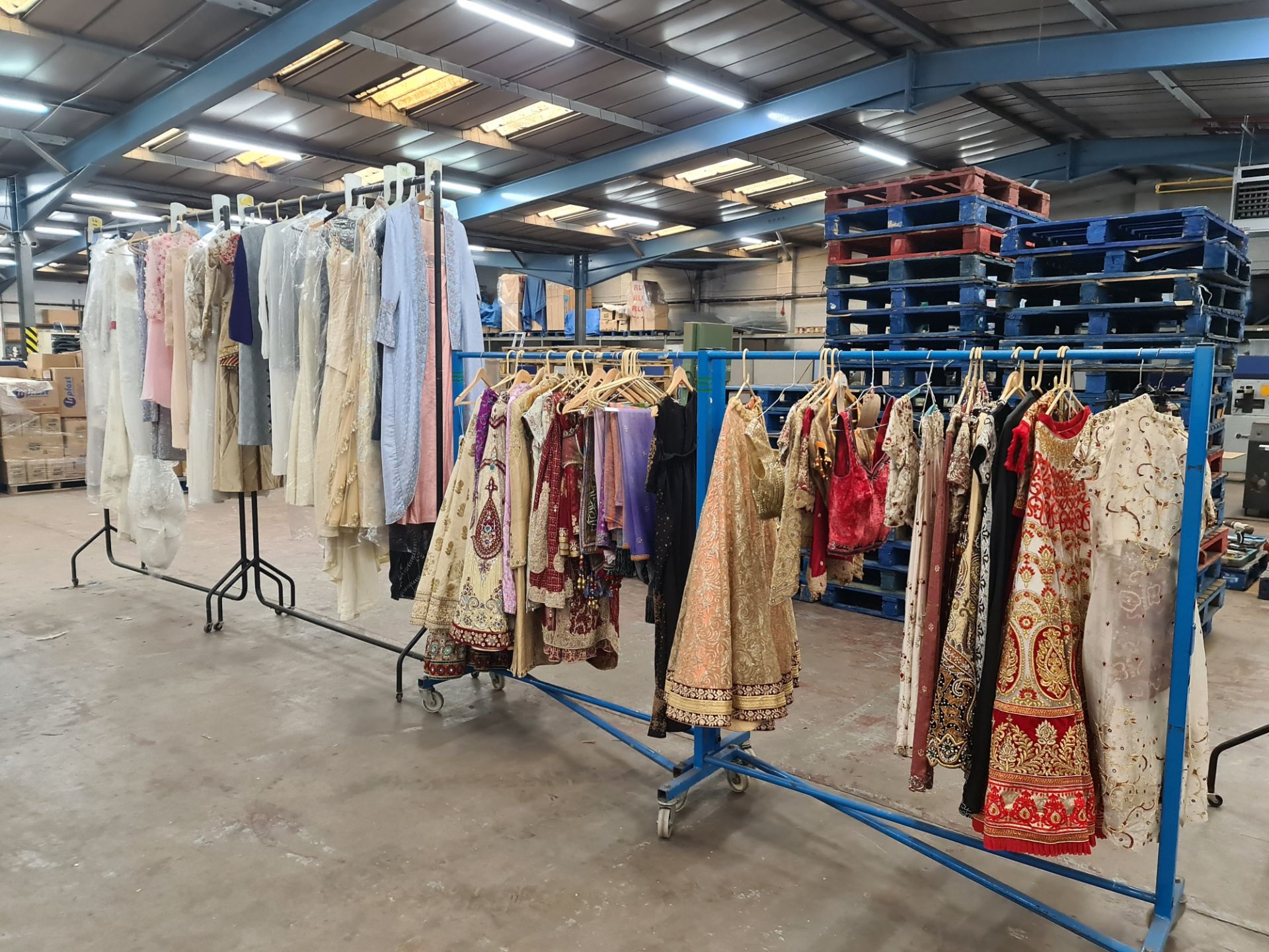 Large quantity of Asian wedding/partywear. This lot comprises the total residual stock-in-trade fro