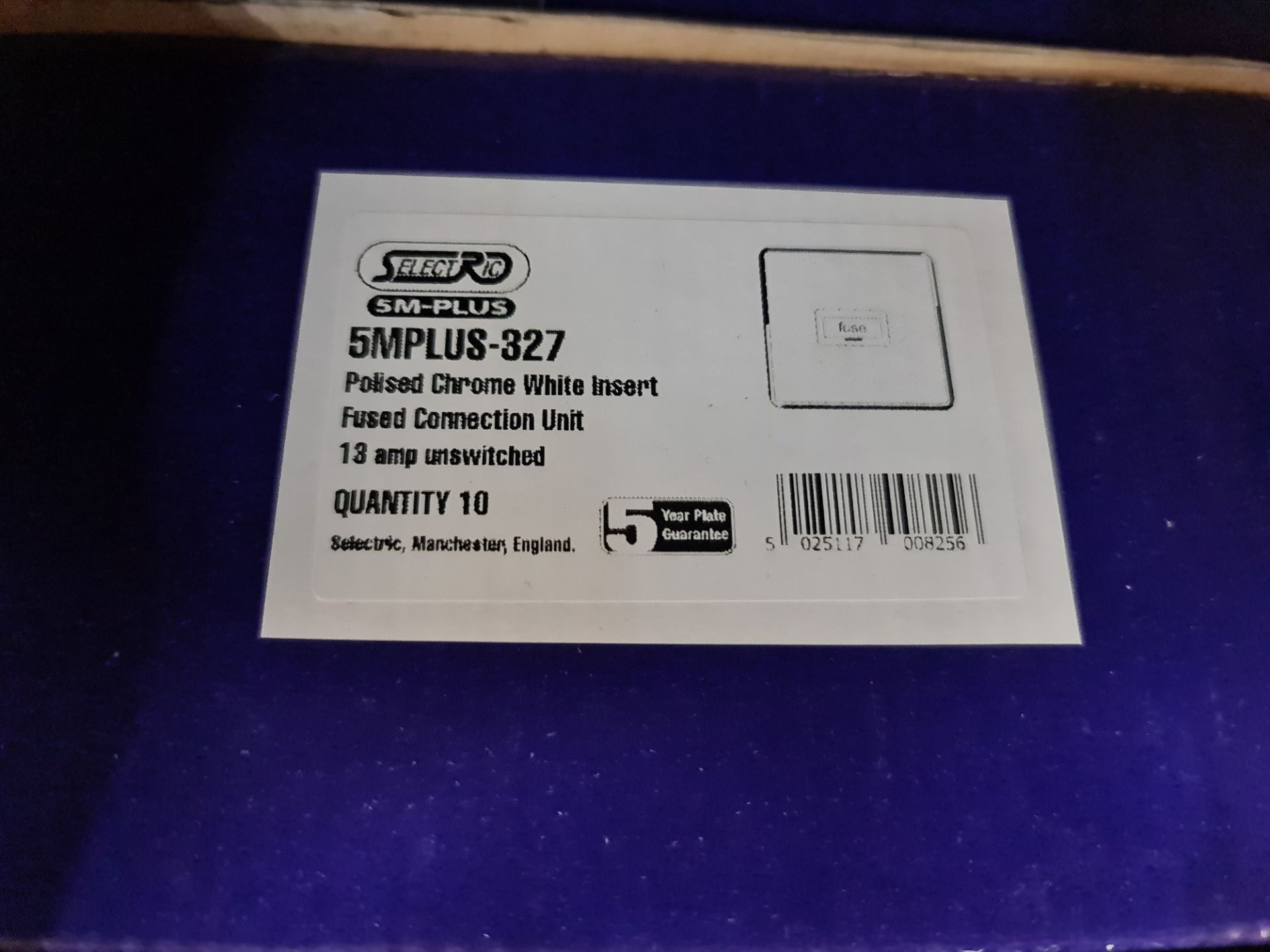 50 off (1 carton) Selectric 5M-PLUS 327 polished chrome 13amp unswitched fuse connection unit - whit