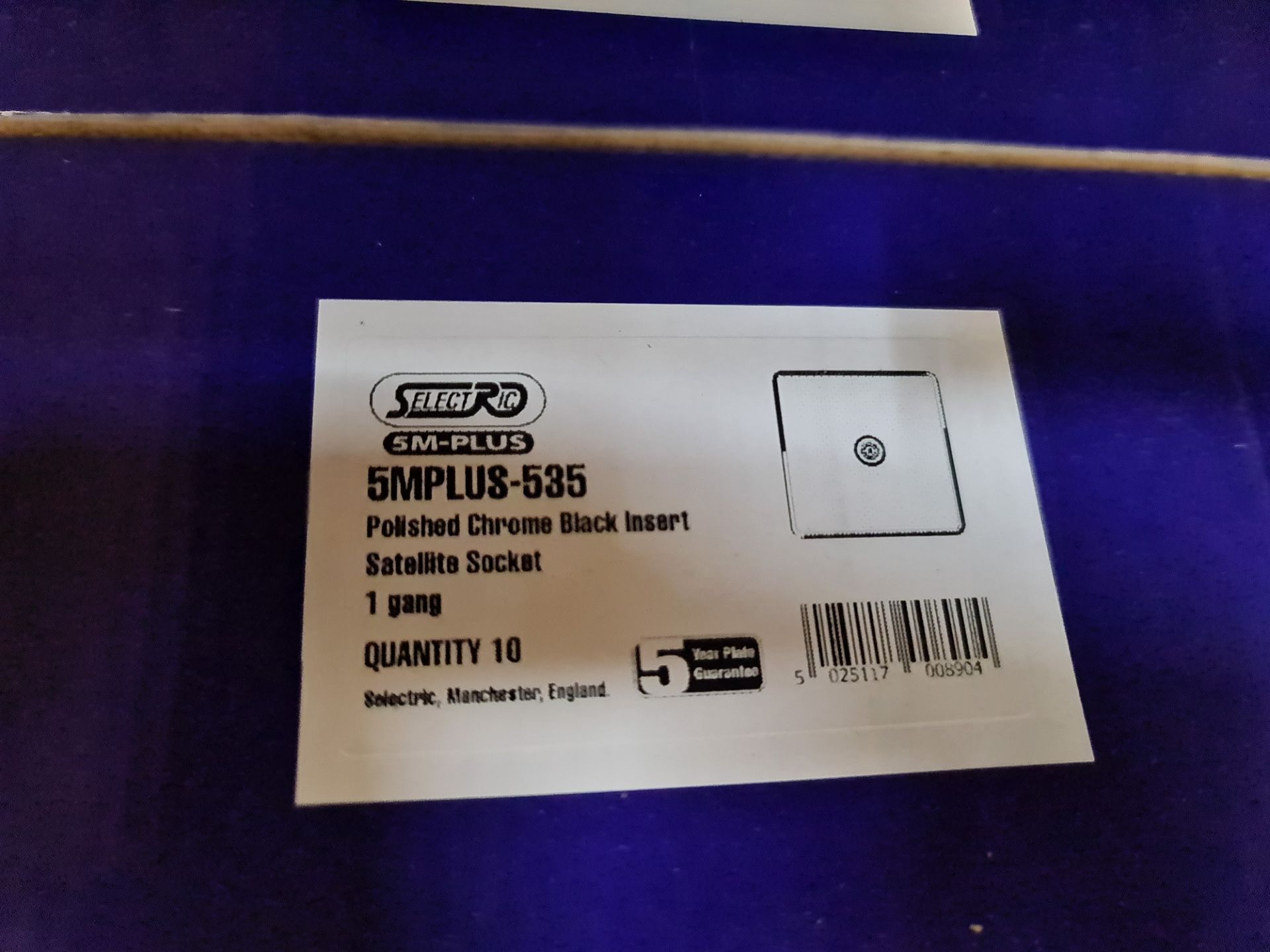 50 off (1 carton) Selectric 5M-PLUS 535 polished chrome 1 gang satellite socket - black insert