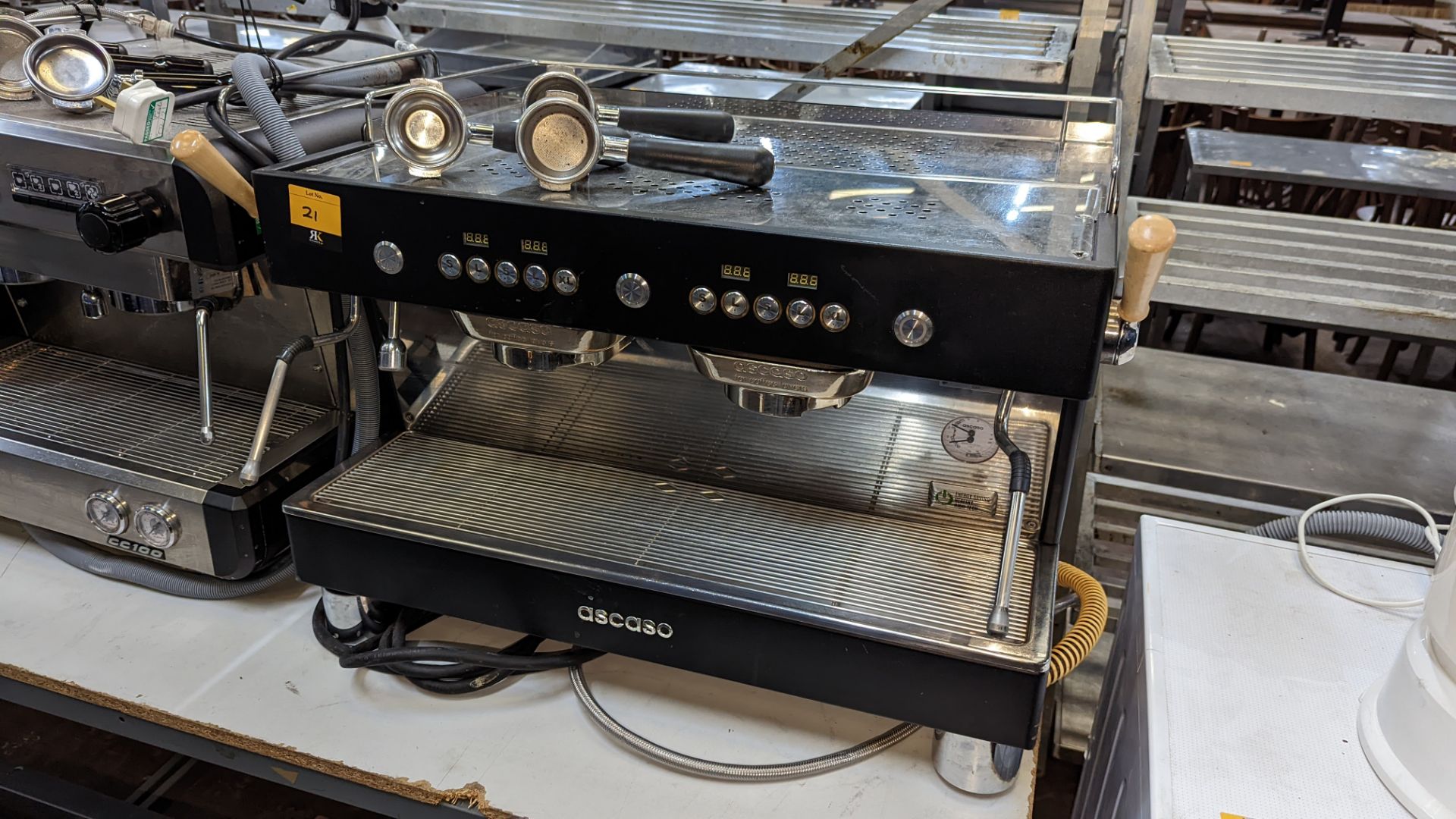 Ascaso 2 Group commercial coffee machine including ancillaries as pictured