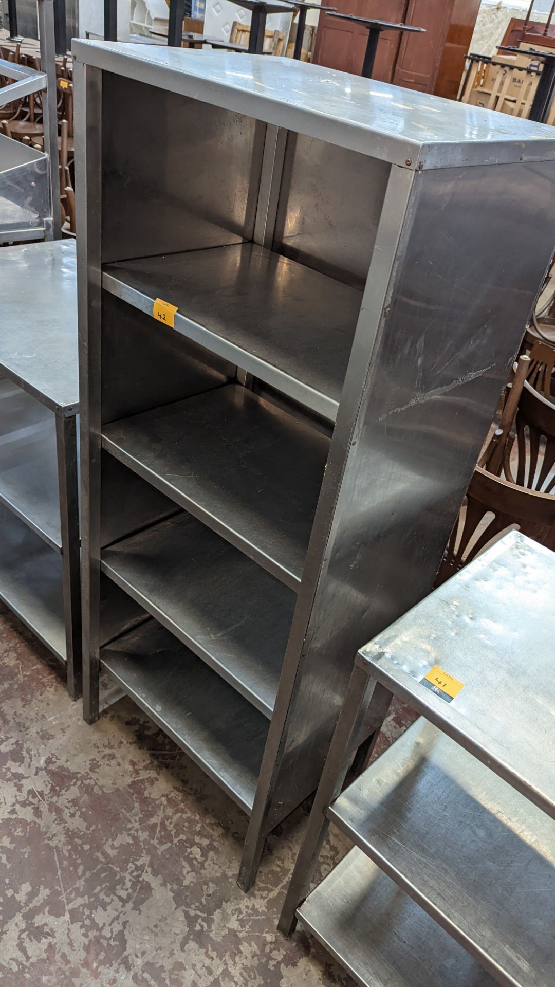 Stainless steel open-front multi-tier storage unit - Image 2 of 4