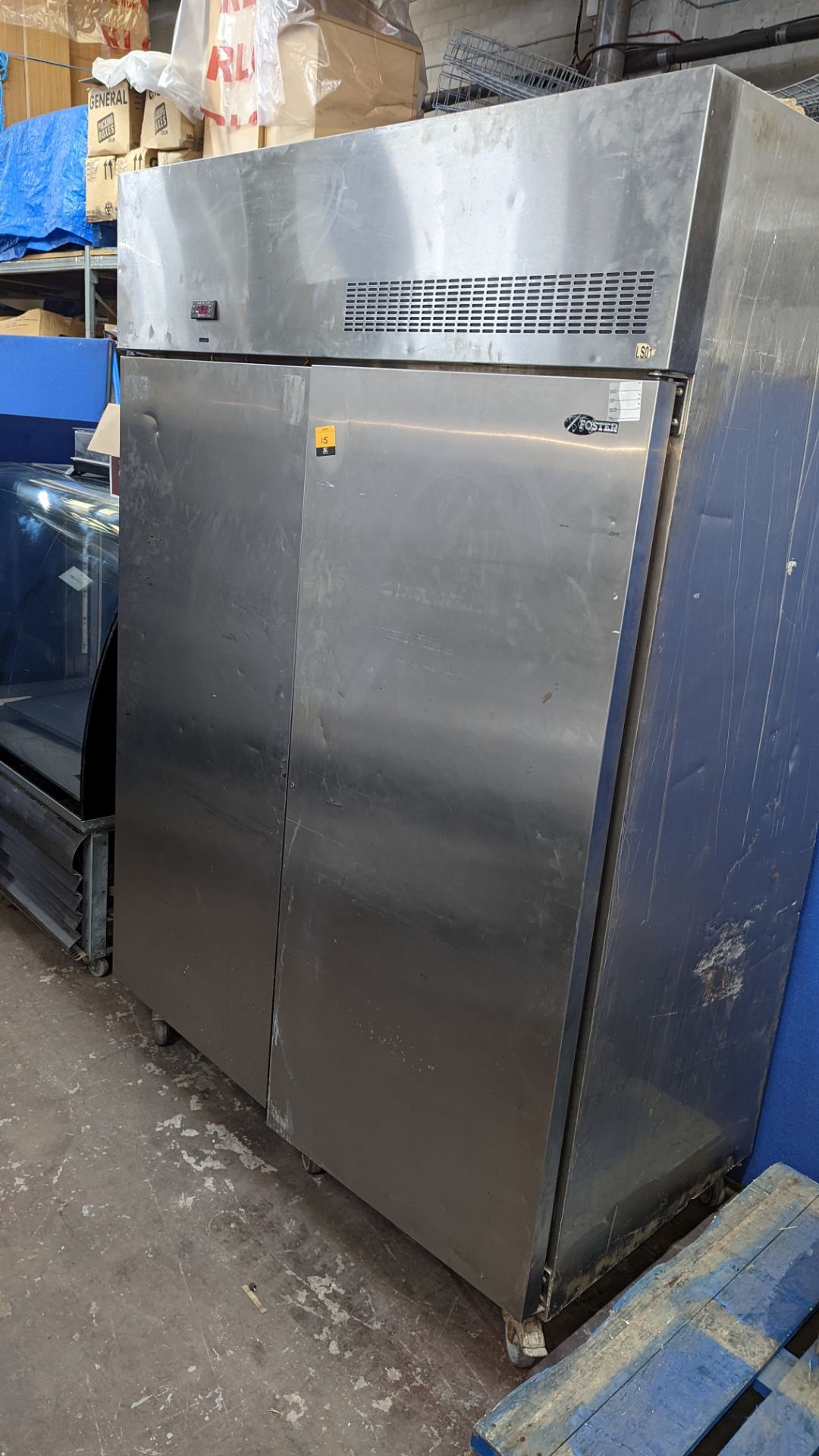 Foster large stainless steel twin door commercial fridge - Image 2 of 7